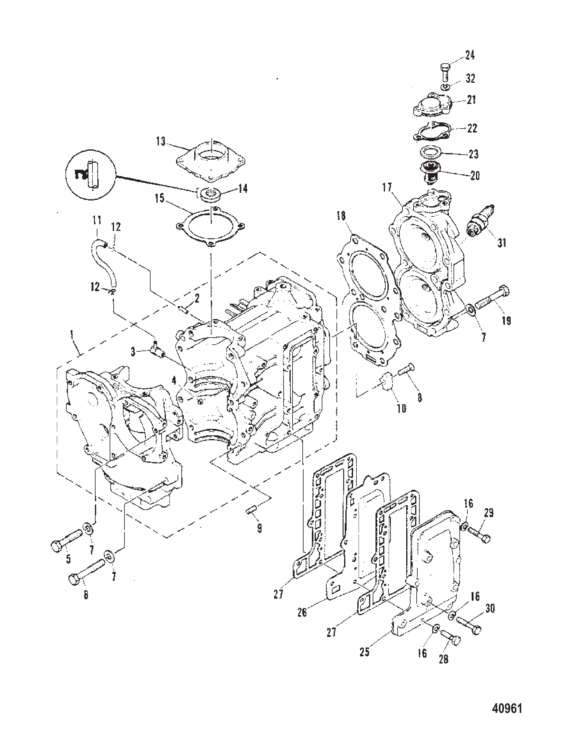 CRANKCASE AND CYLINDER HEAD