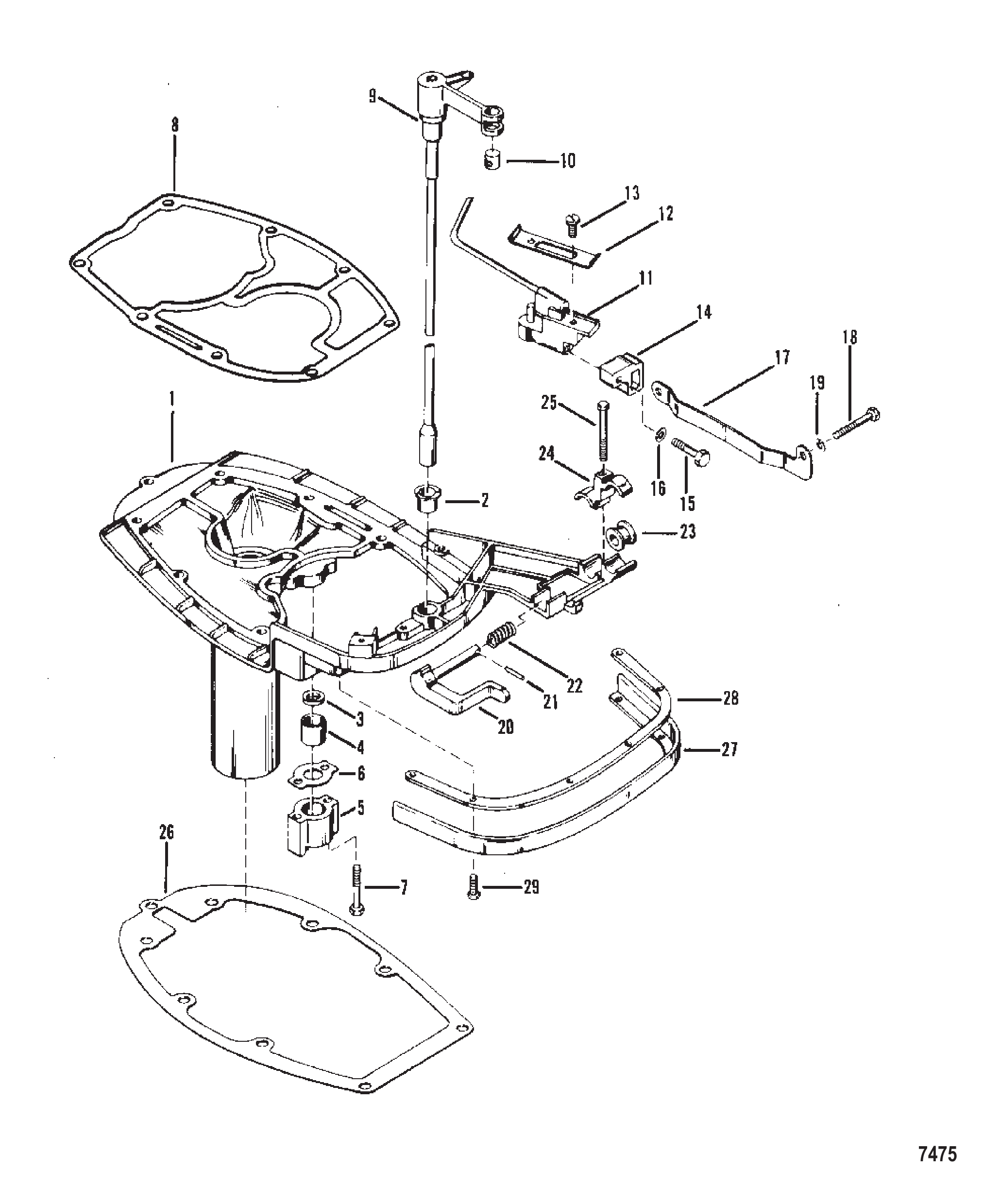 EXHAUST PLATE AND SHIFT LINKAGE