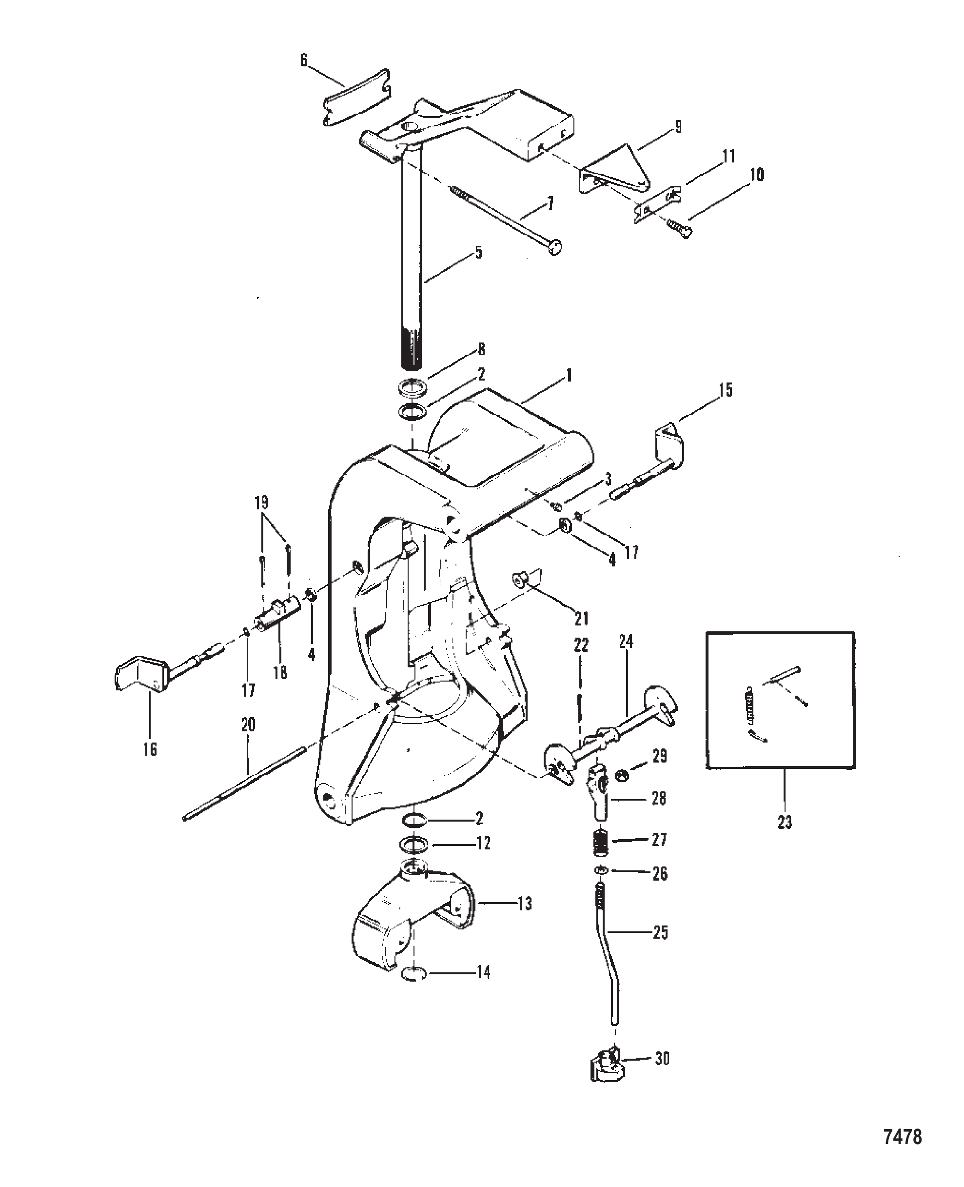Swivel Bracket and Reverse Lock (Non Power Trim)