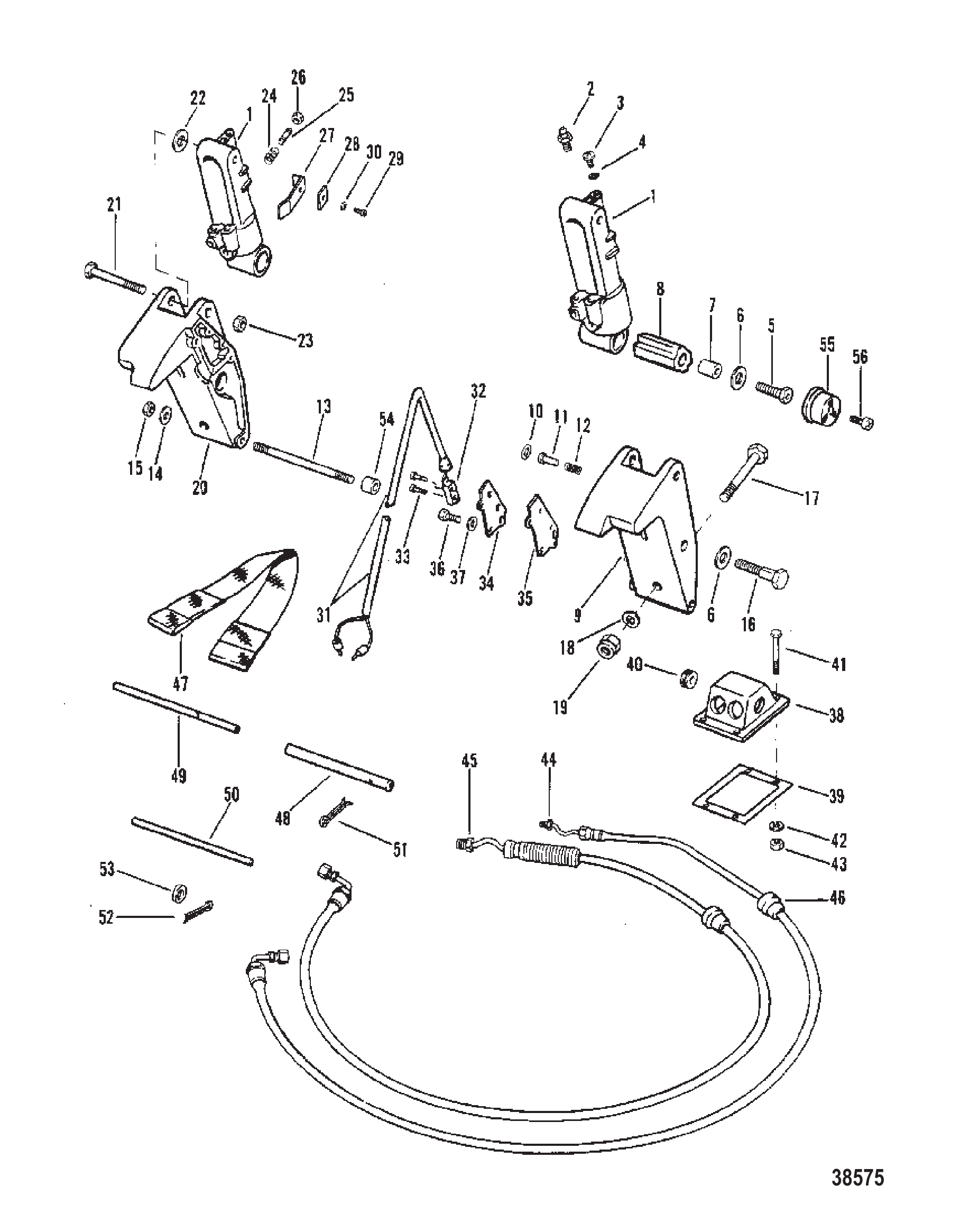 TRIM CYLINDERS AND HYDRAULIC HOSES