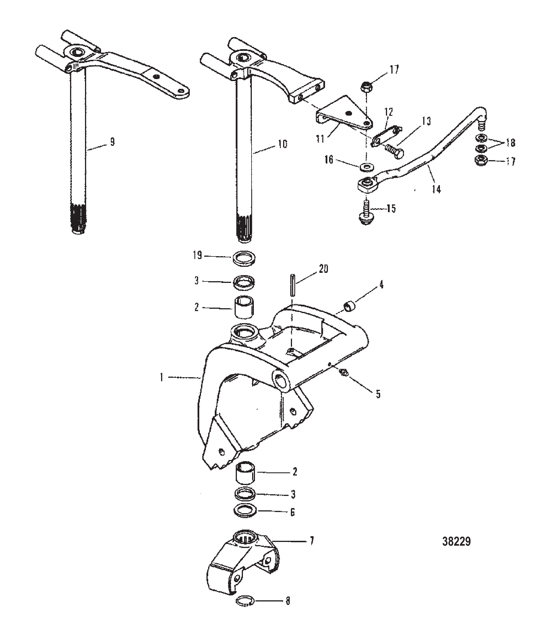 SWIVEL BRACKET (S/N: 0D181999 AND BELOW)