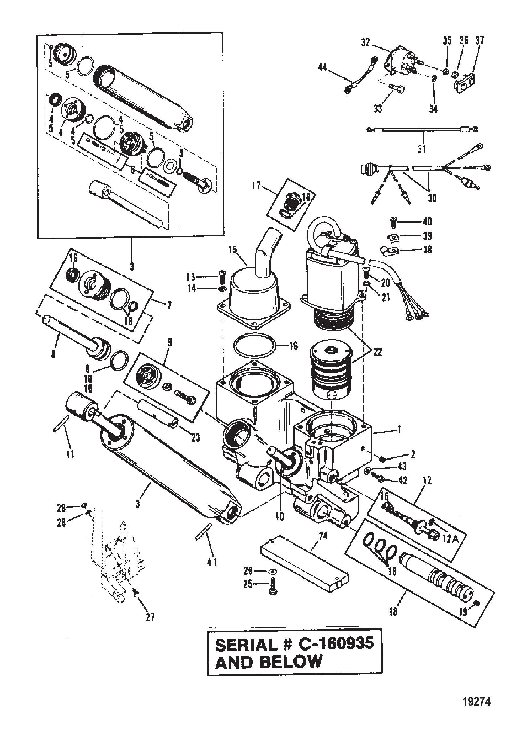 动力配平组件(序列号-0C160935及以下) Power Trim Components (S/N-0C160935 & Below)
