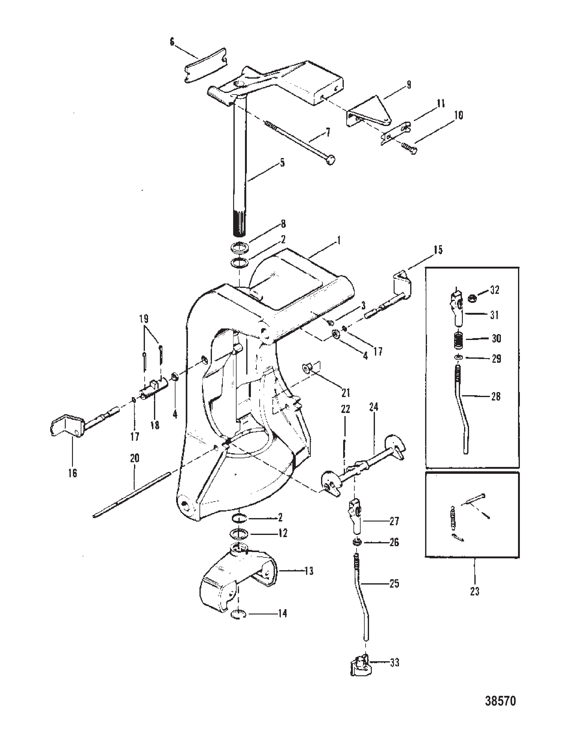 SWIVEL BRACKET AND REVERSE LOCK