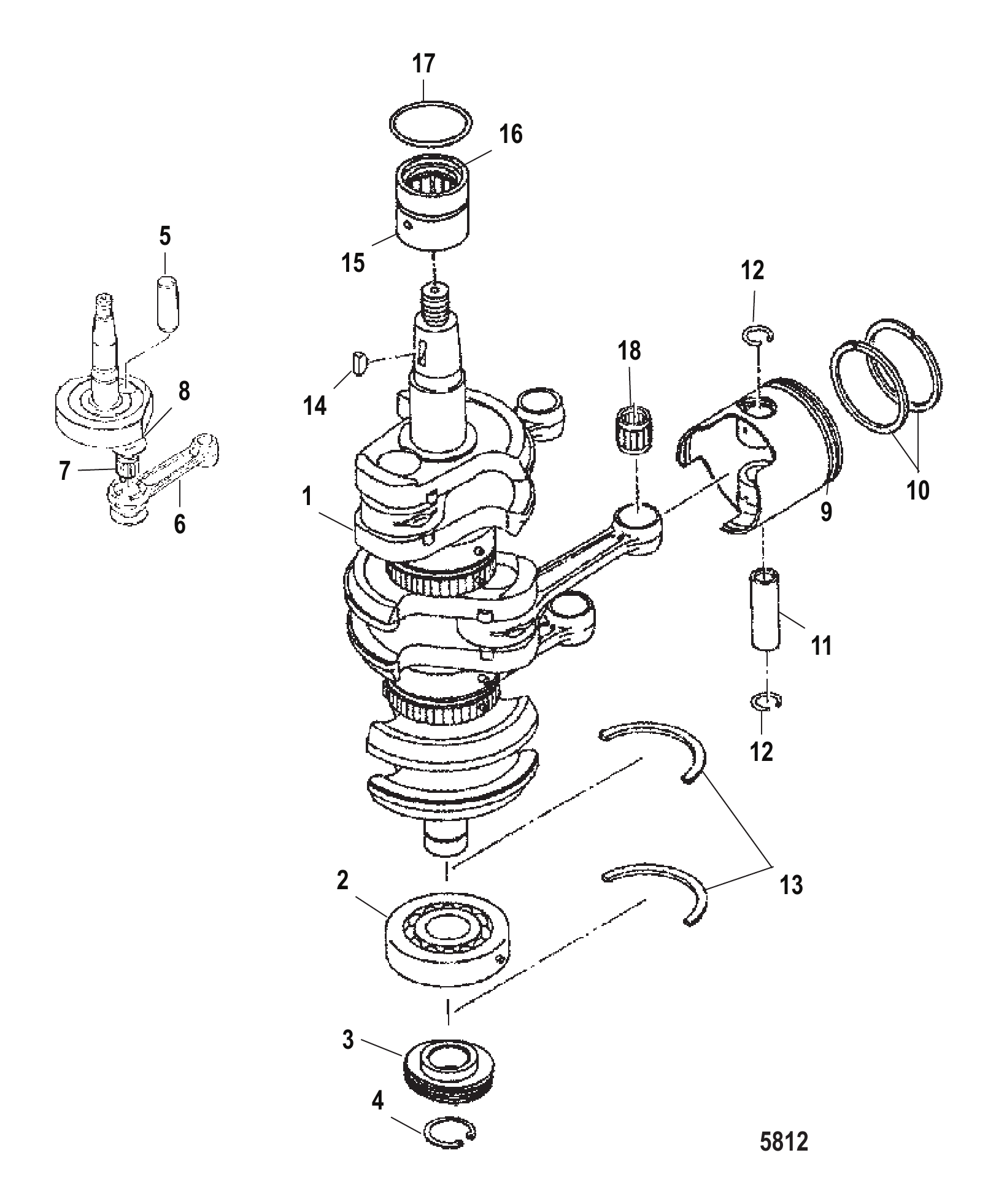 Crankshaft, Piston and Connecting Rods