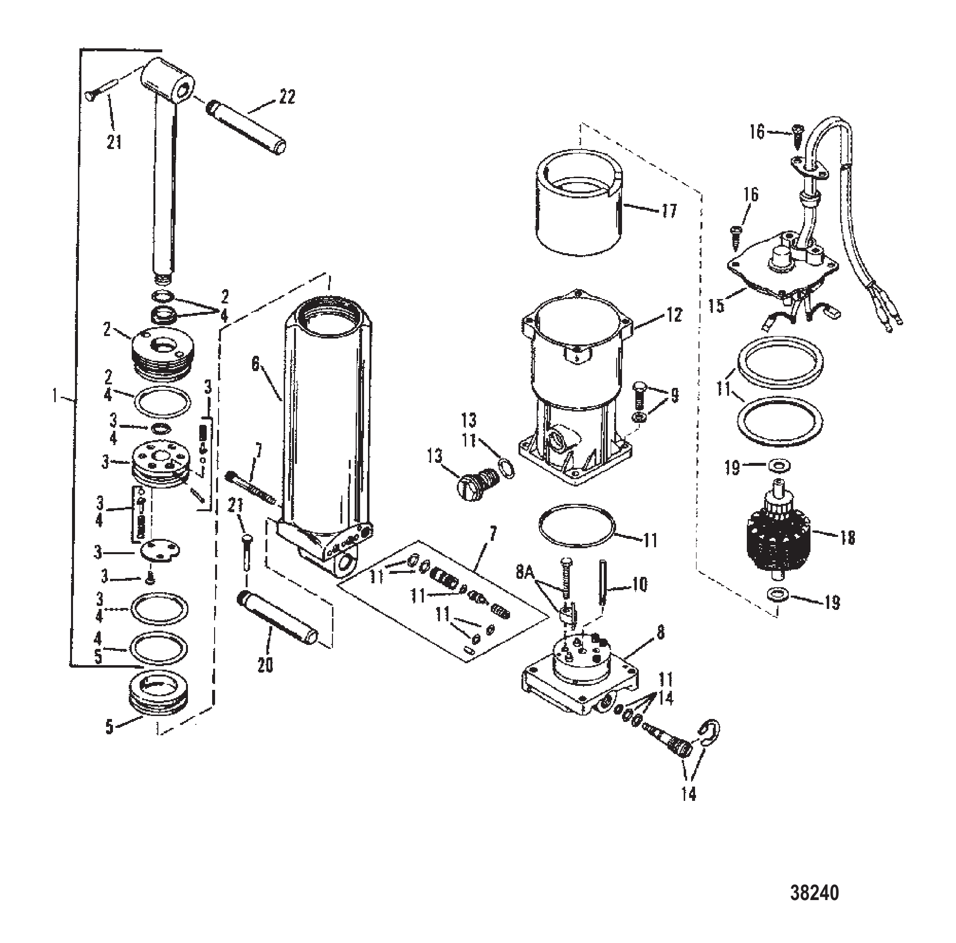 POWER TRIM COMPONENTS (S/N: 0D182000 AND UP)