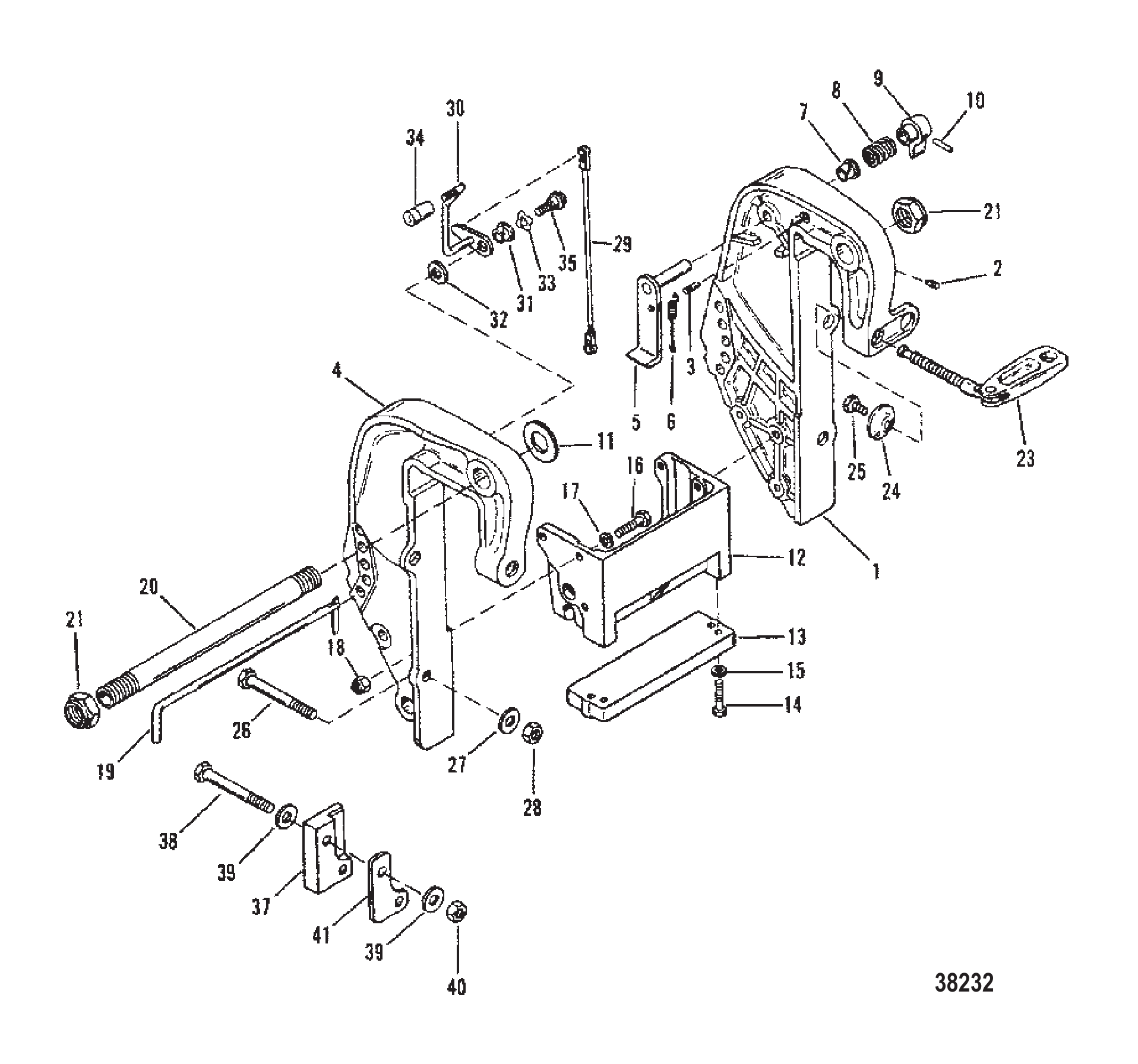 CLAMP BRACKET (55) (S/N: 0D181999 AND BELOW)