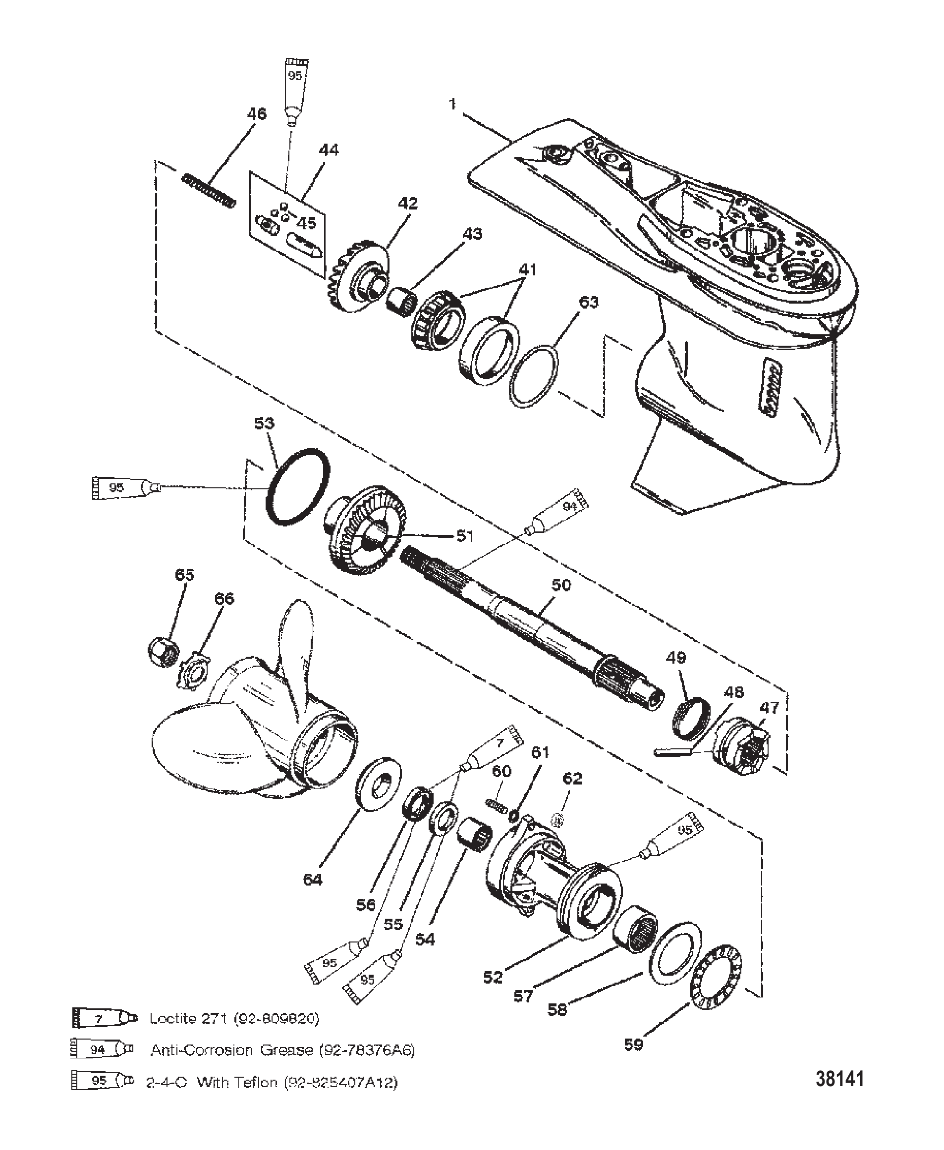 GEAR HSG PROPSHAFT-60 SEA/MARA/BIG FOOT-3 JAW REV. CLUTCH