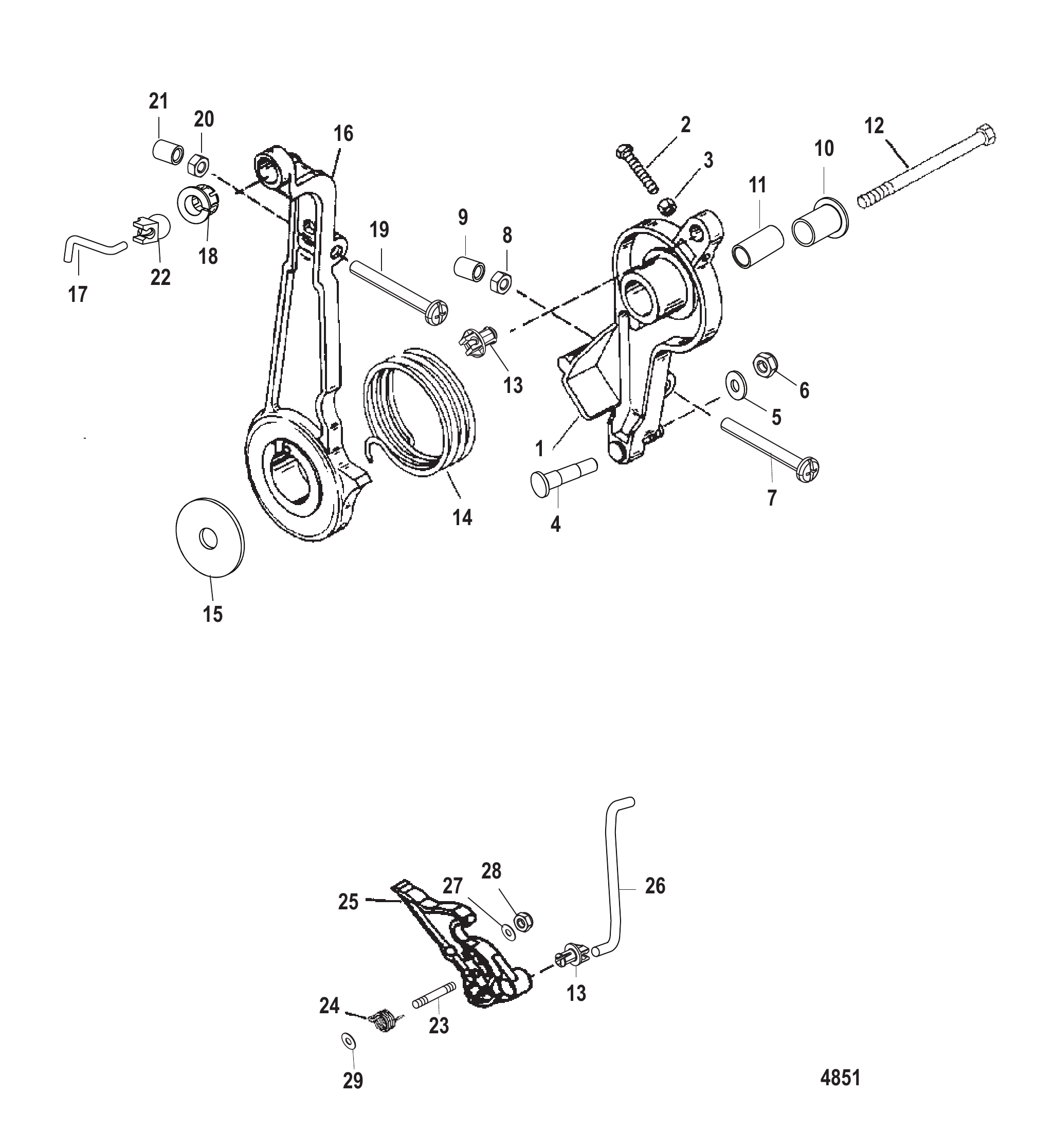 THROTTLE LEVER AND LINKAGE