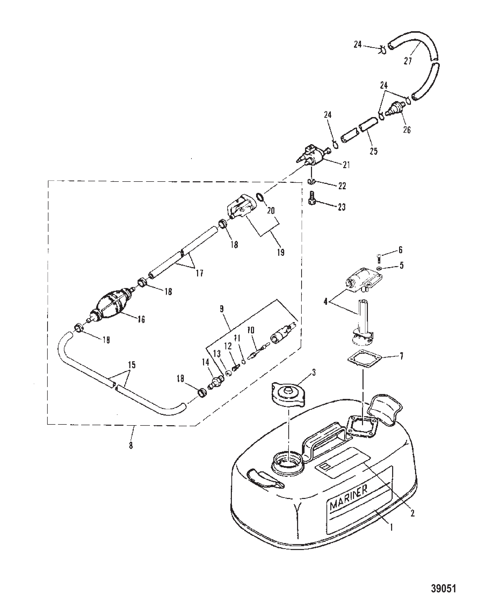 FUEL TANK AND FUEL LINES (ORIGINAL)(14 LITRE)
