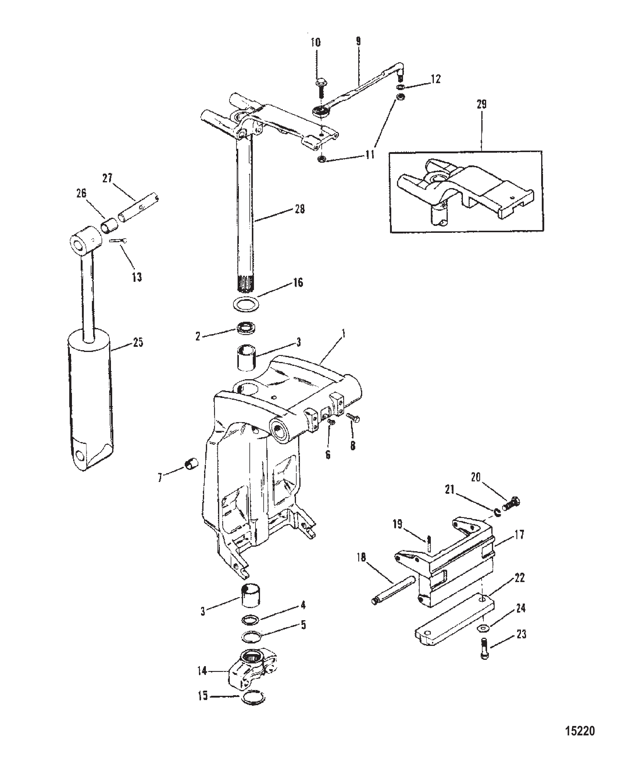 Swivel Bracket And Steering Arm (Casting Number 1499-8709C6)