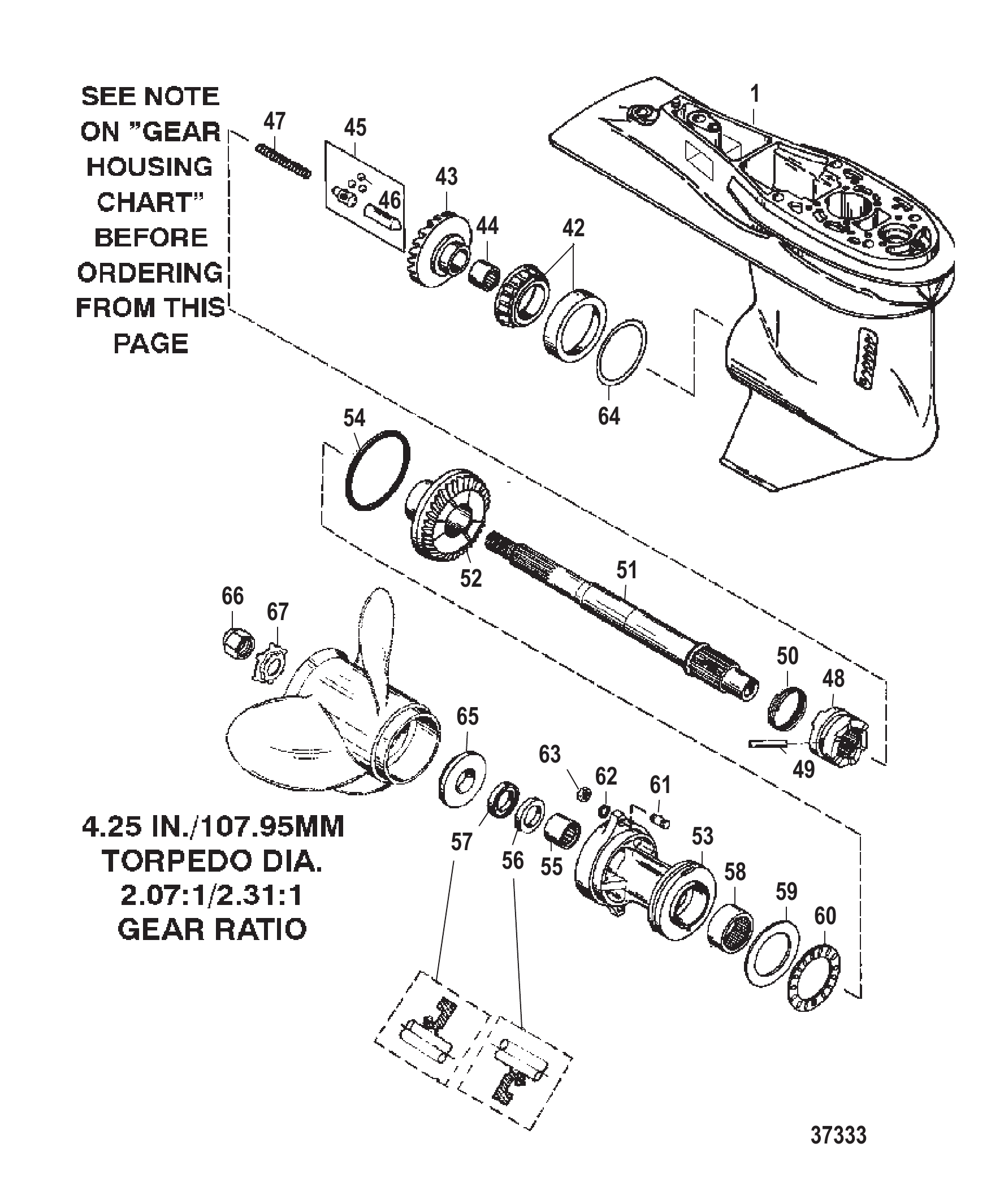 GEAR HOUSING (PROP SHAFT)(3 JAW REVERSE CLUTCH)