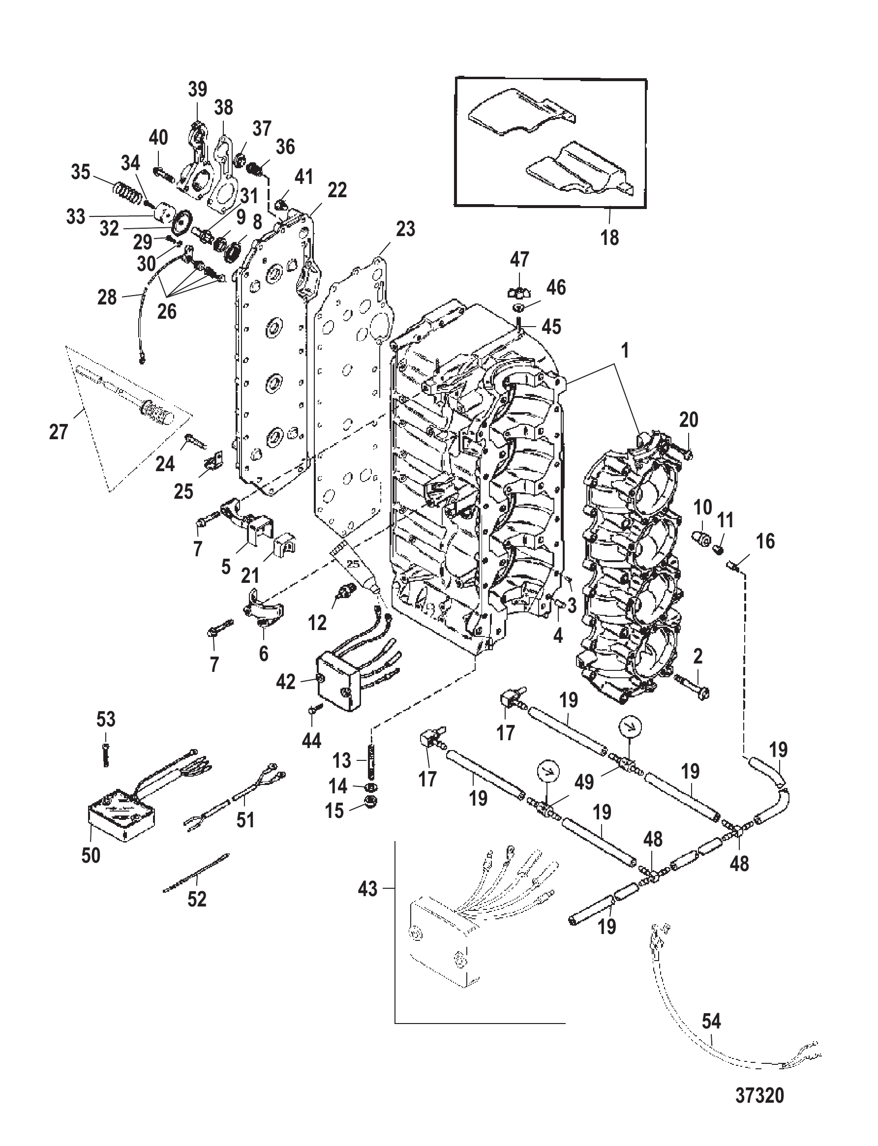 CYLINDER BLOCK AND CRANKCASE