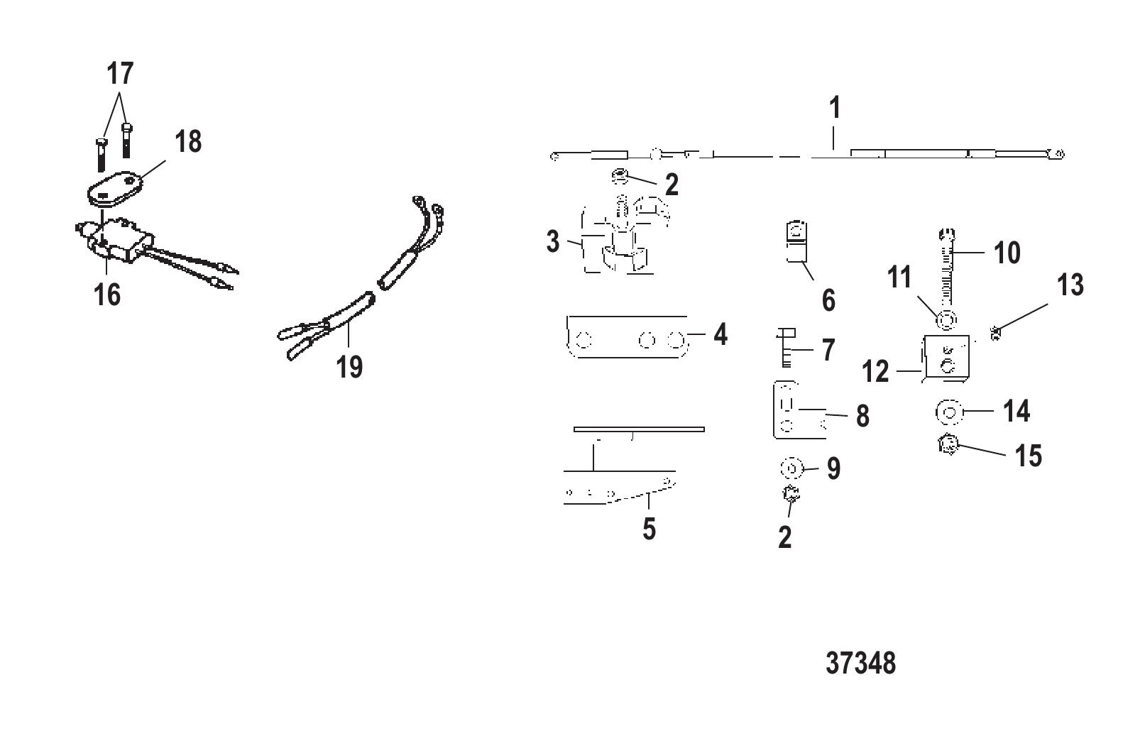 TILLER HANDLE ADAPTOR KIT (JET 80)