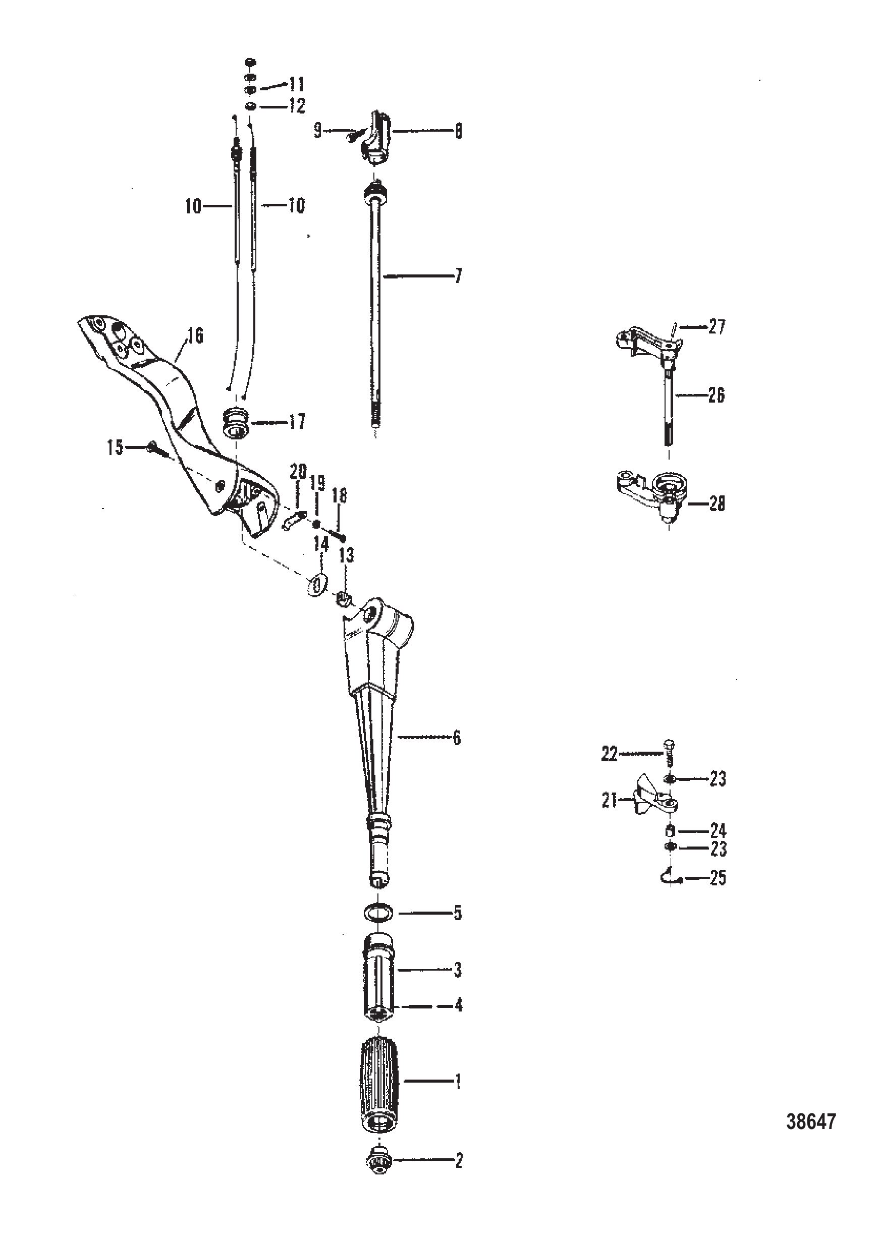STEERING HANDLE AND THROTTLE LINKAGE