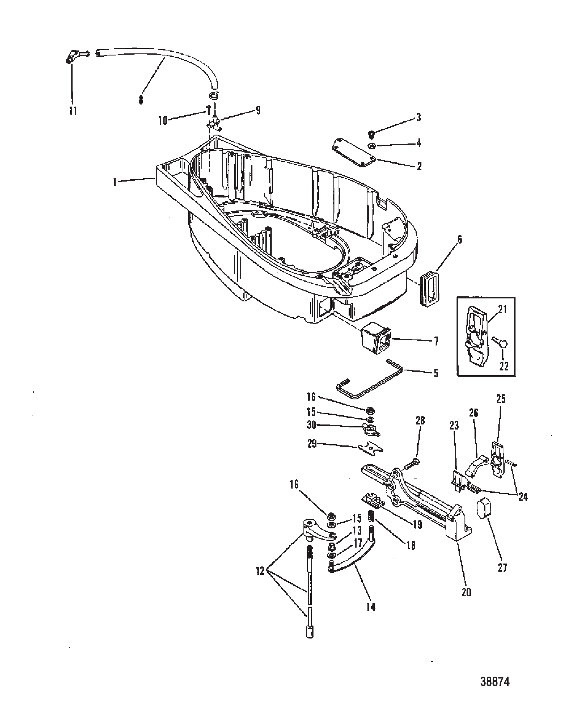 BOTTOM COWL AND SHIFT LINKAGE