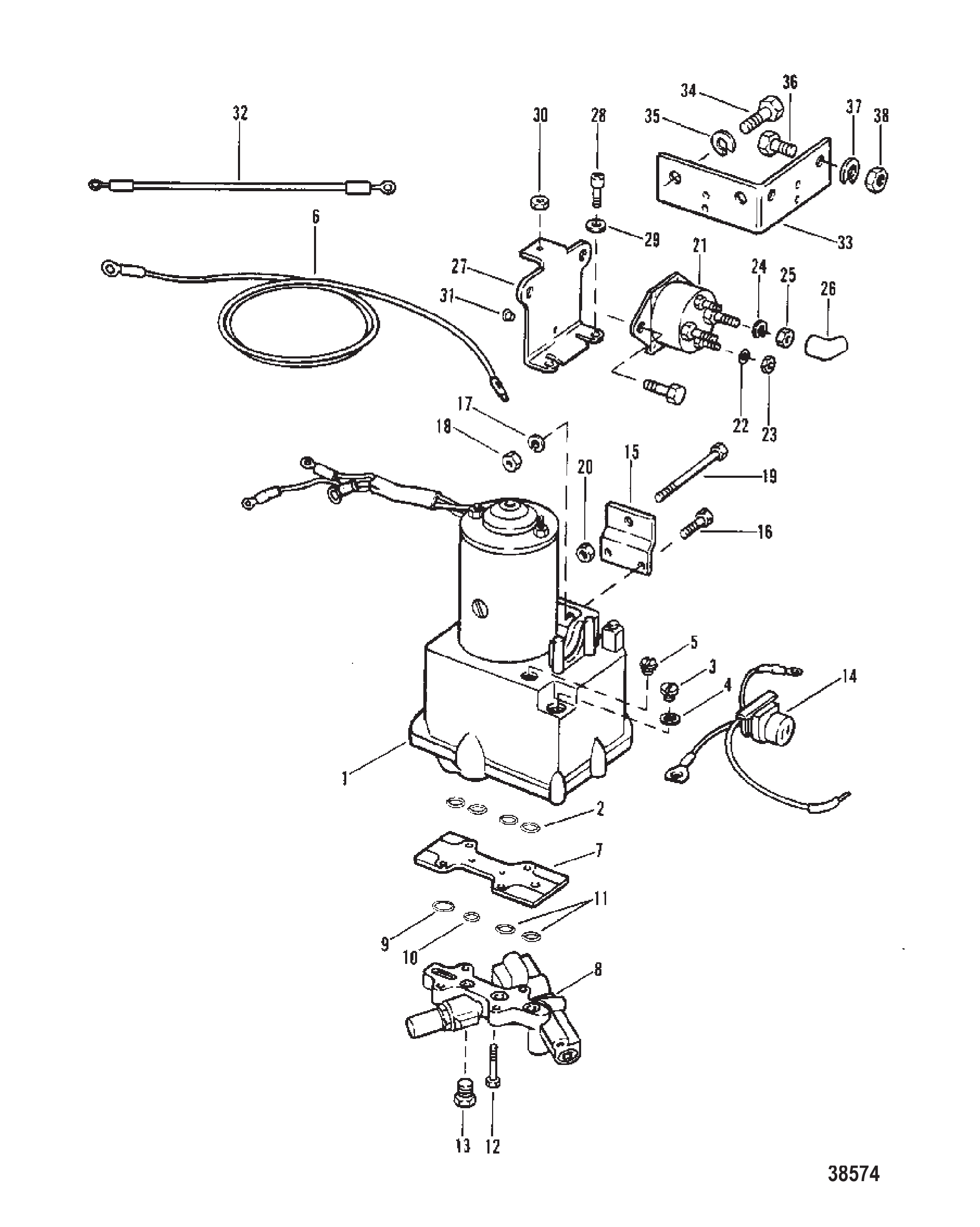 POWER TRIM COMPONENTS (WITHOUT CIRCUIT BREAKER AND FUSE)