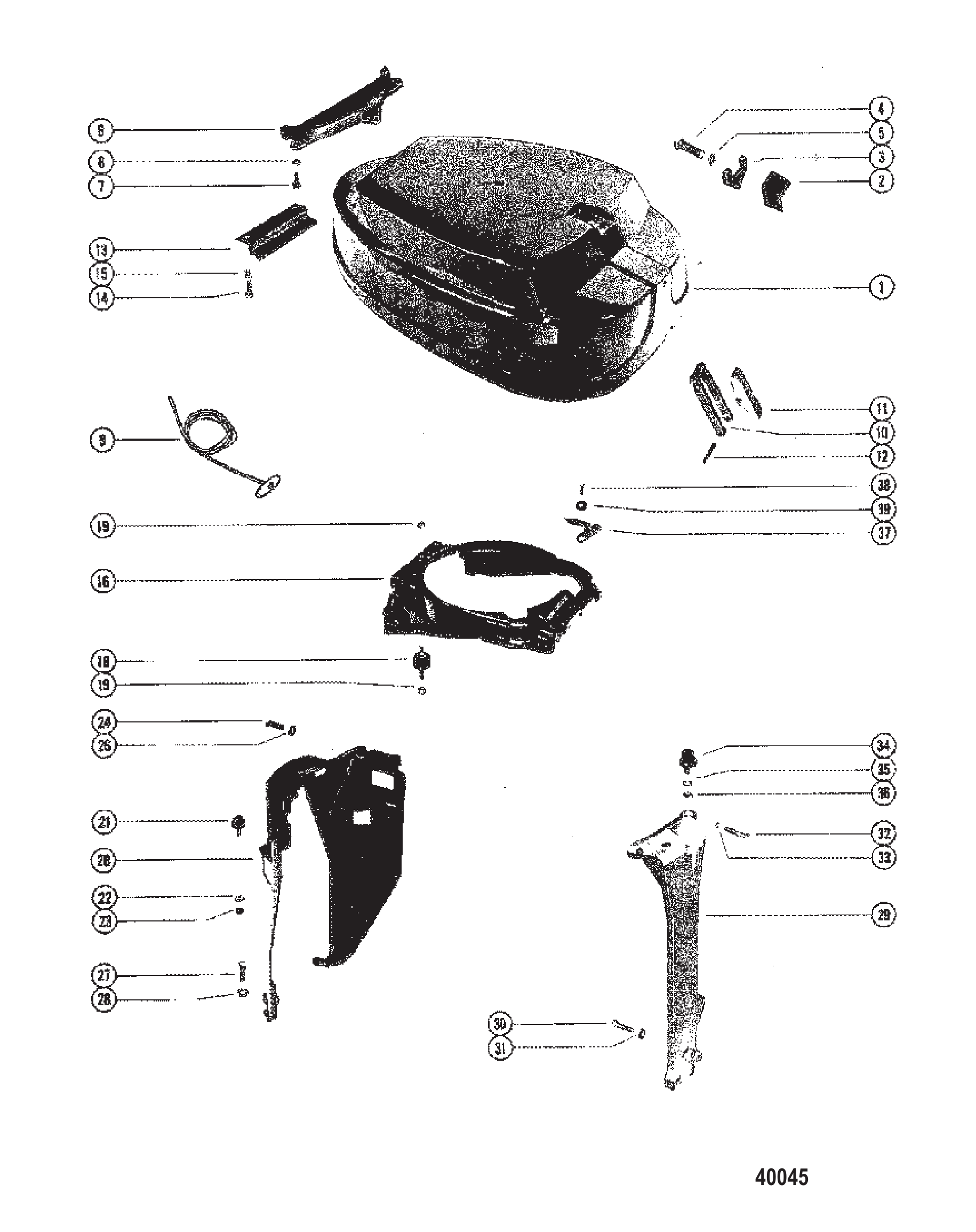 TOP COWL AND SUPPORT BRACKETS