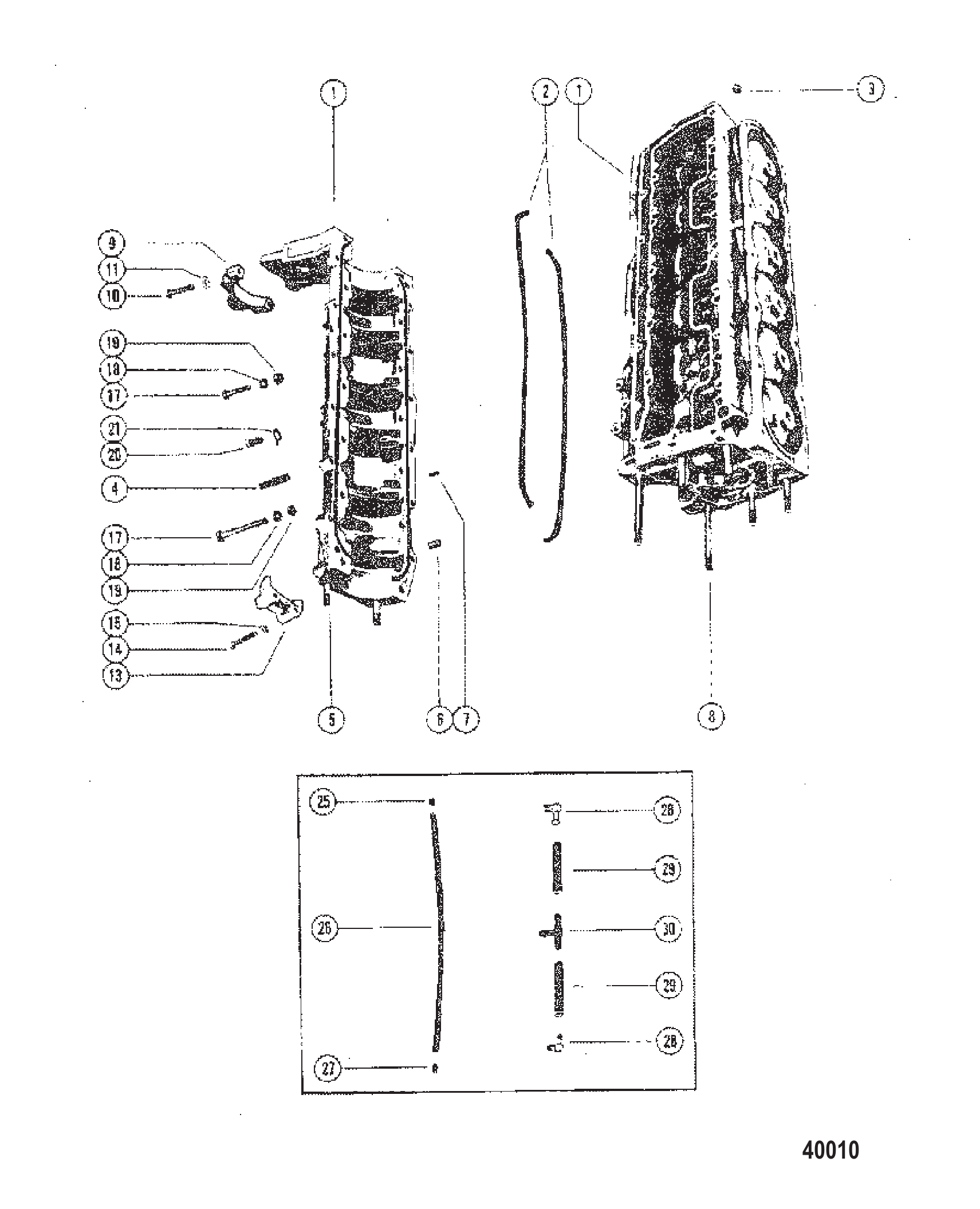 CYLINDER BLOCK AND CRANKCASE ASSEMBLY