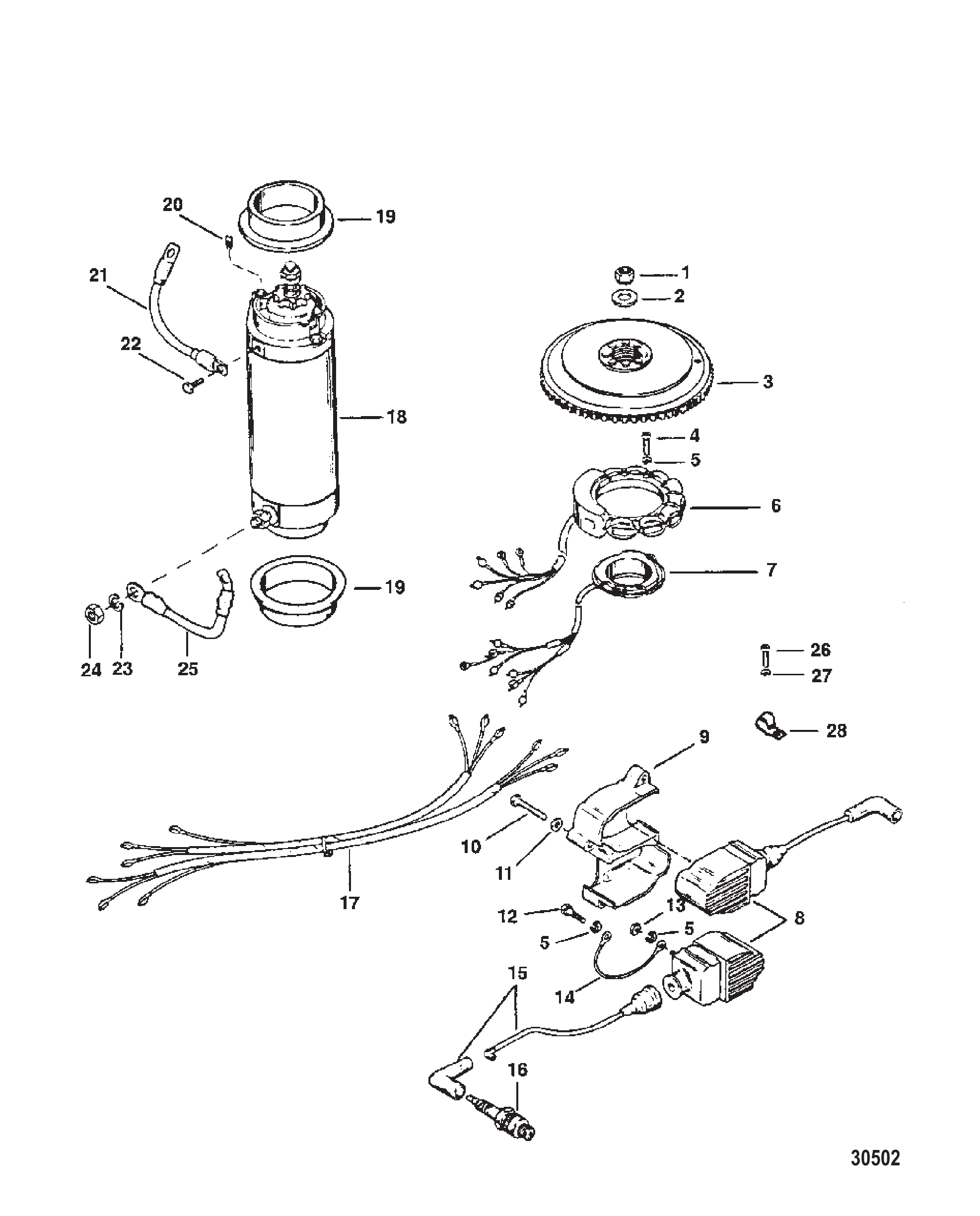 飞轮、启动电机及点火线圈 FLYWHEEL STARTER MOTOR AND IGNITION COILS
