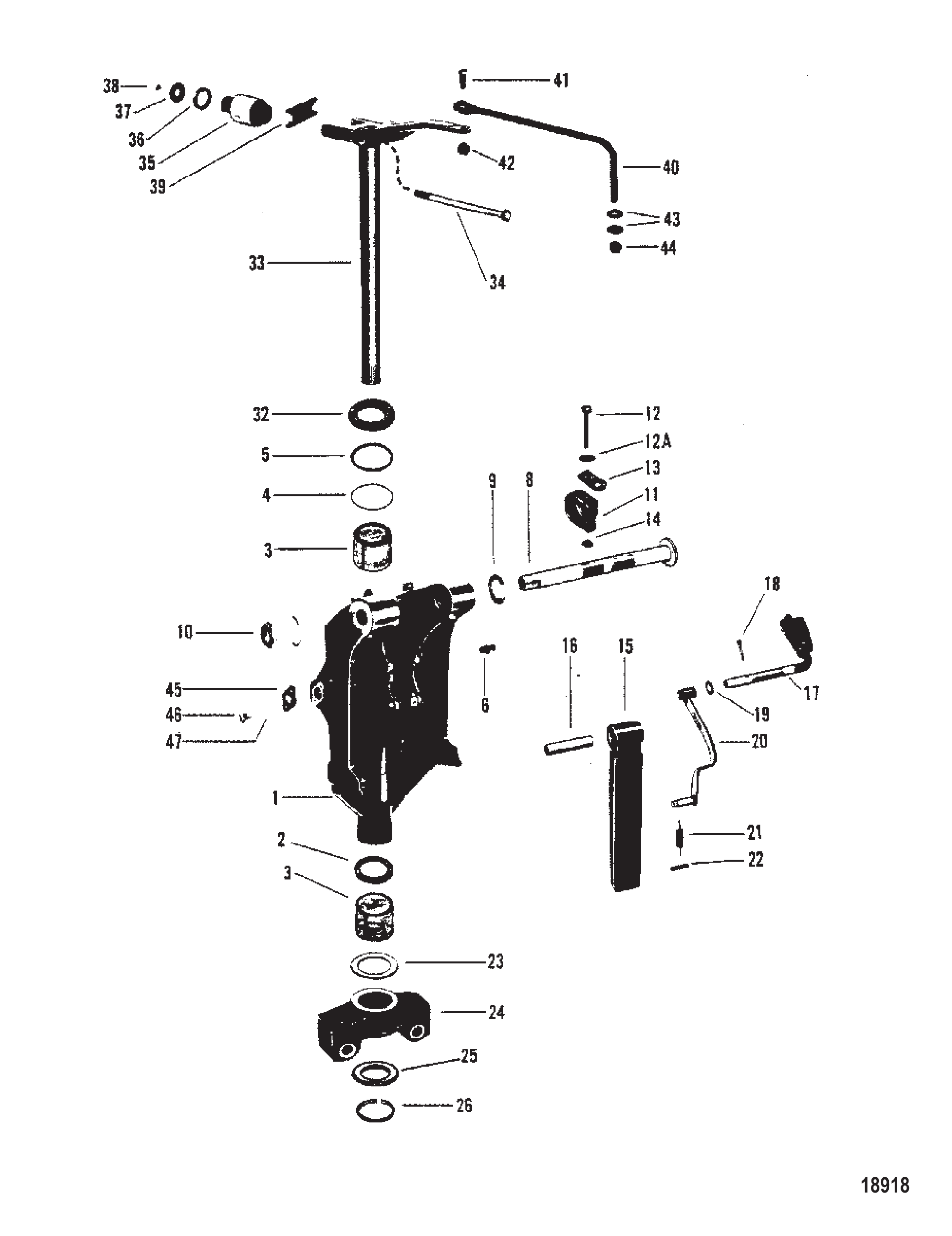 旋转支架(序列号USA-5503246/AUS-8062734及以下) Swivel Bracket (S/N-USA-5503246/AUS-8062734 and Below)