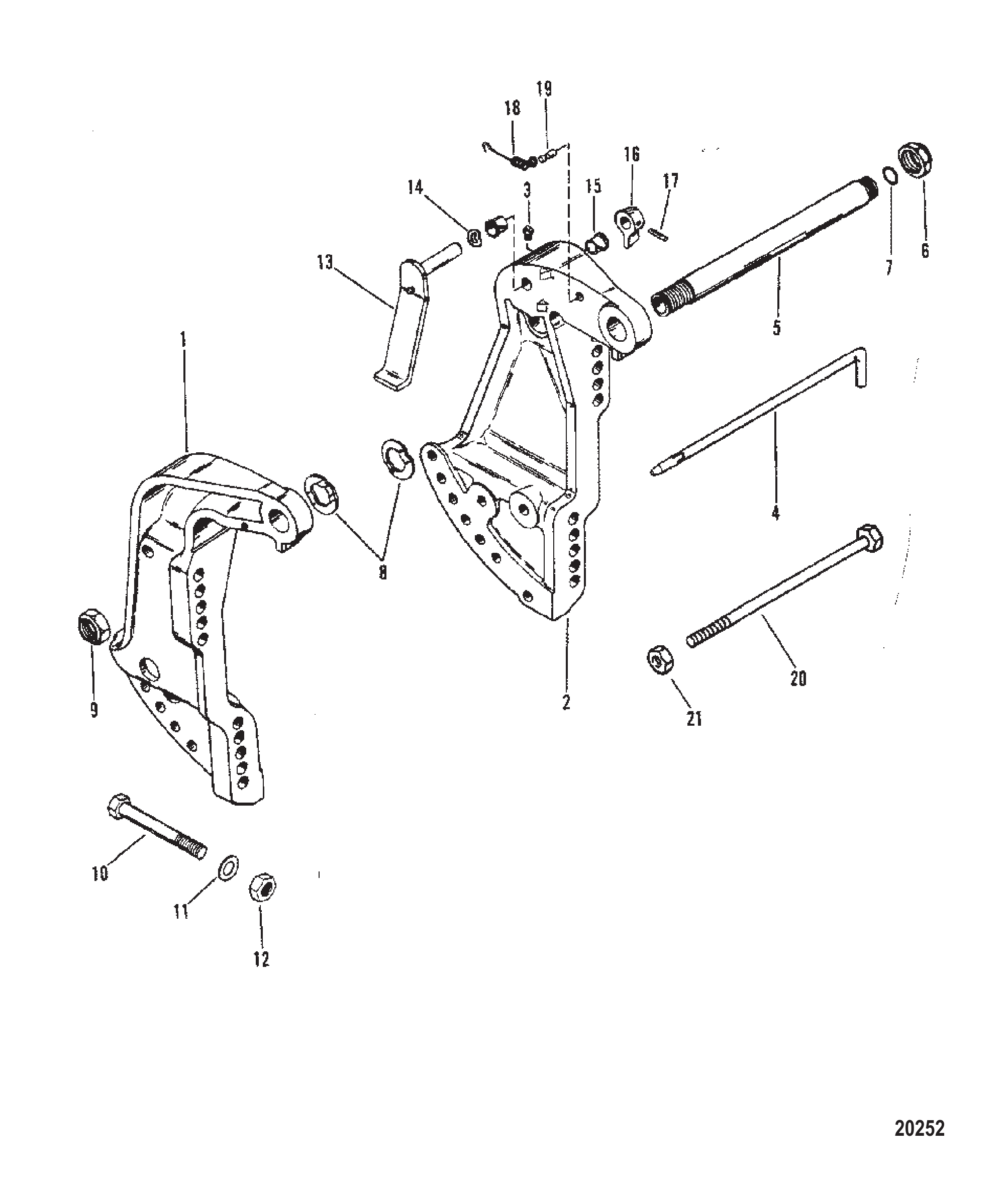 Transom Brackets (S/N-6616991 and Up)