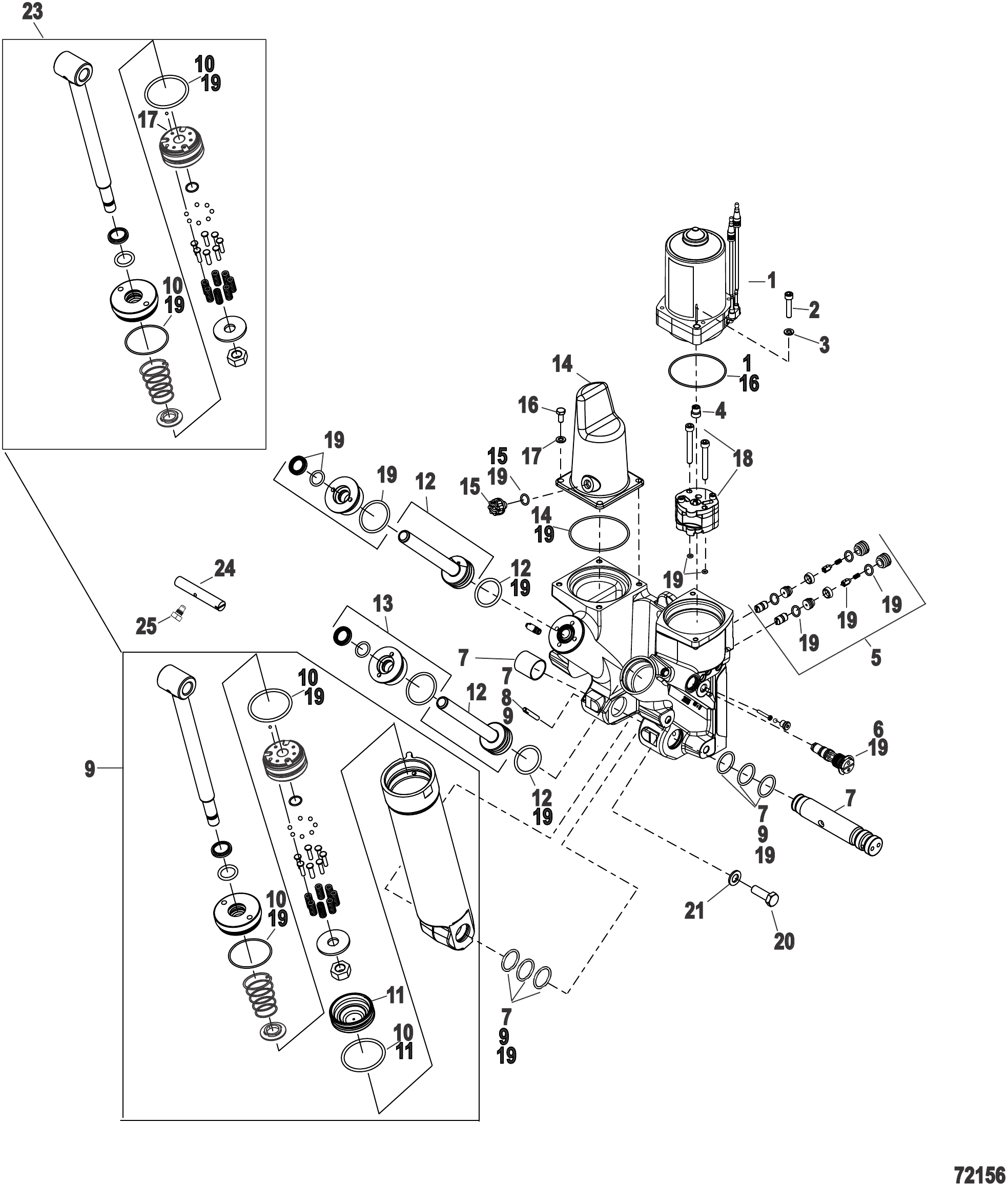 Power Trim Components Plastic Motor Housing