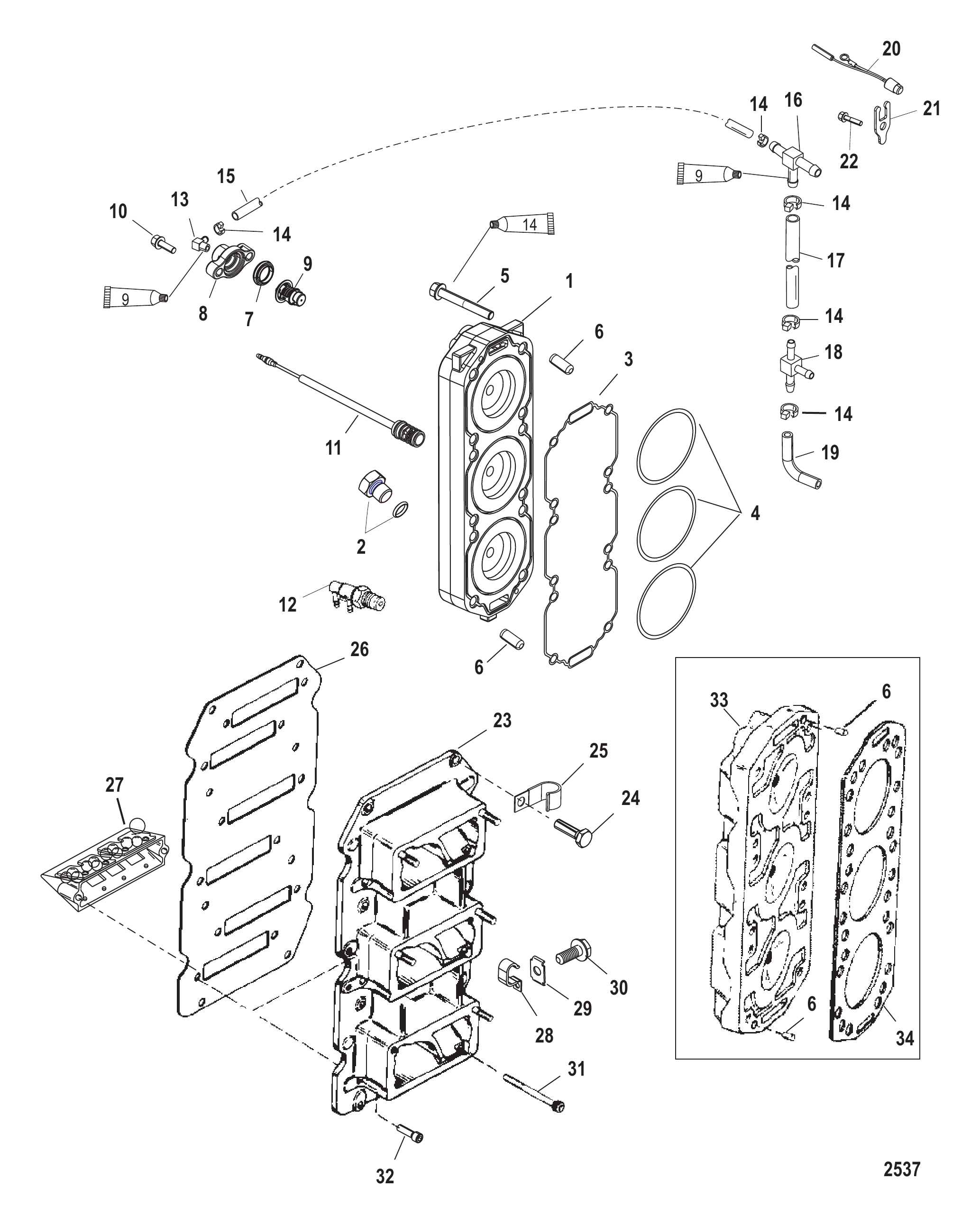 Reed Block and Cylinder Head