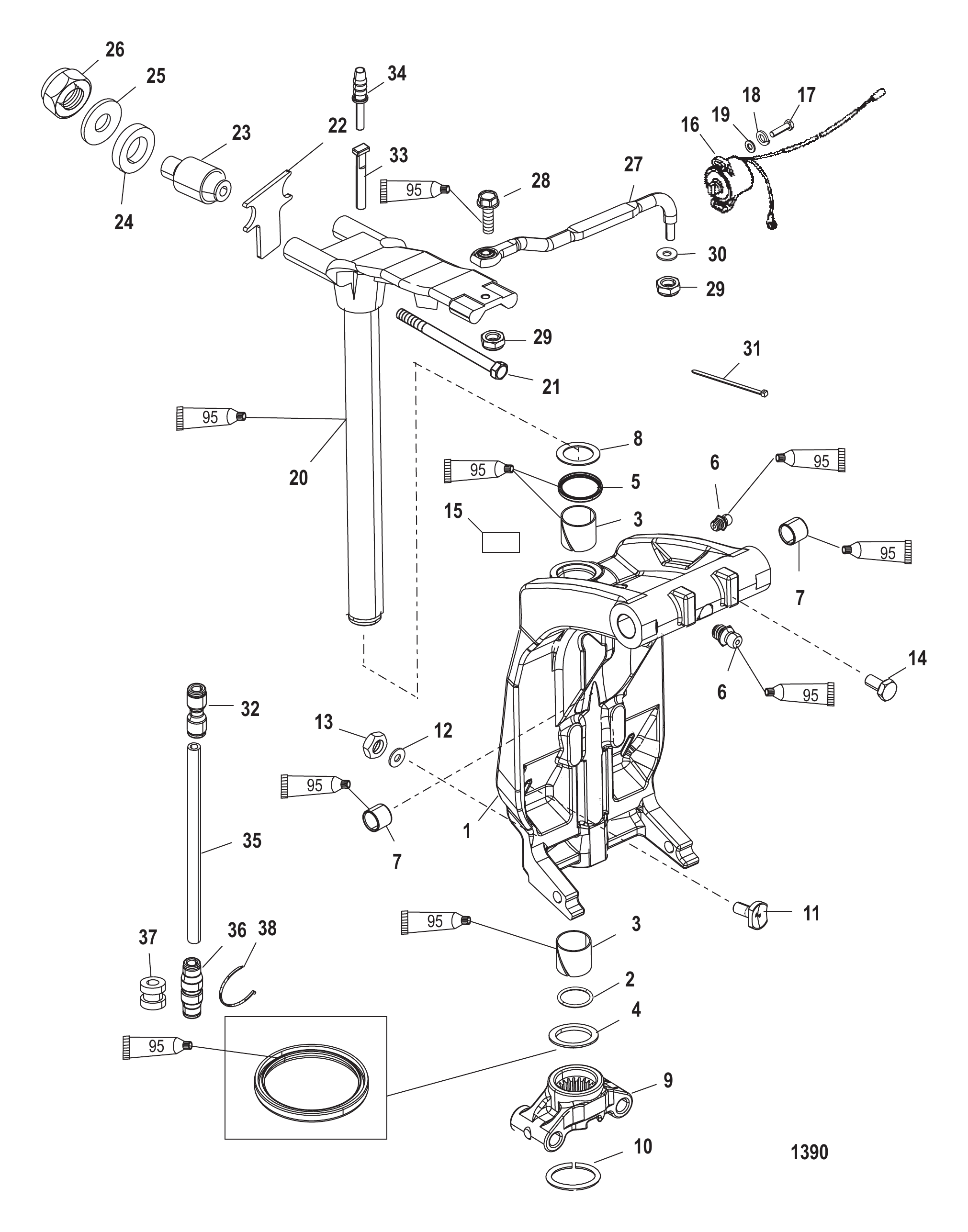 Swivel Bracket and Steering Arm