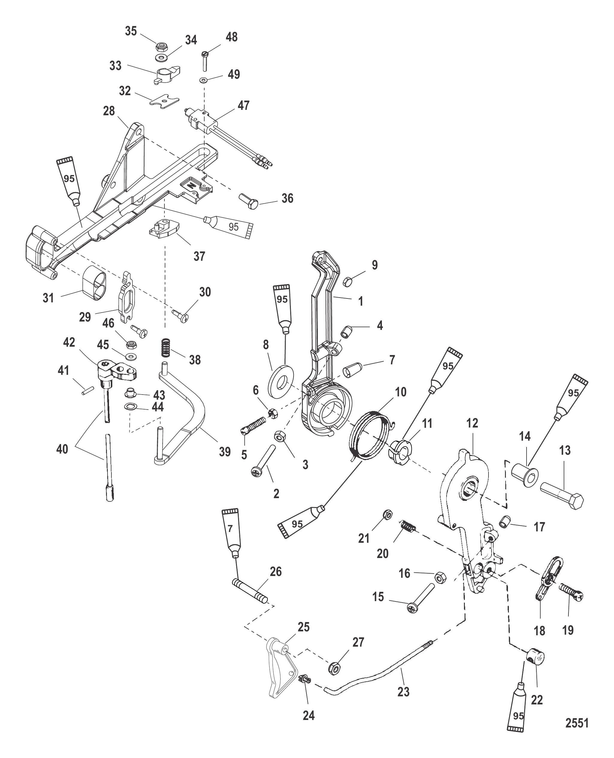 Throttle Lever and Shift Shaft