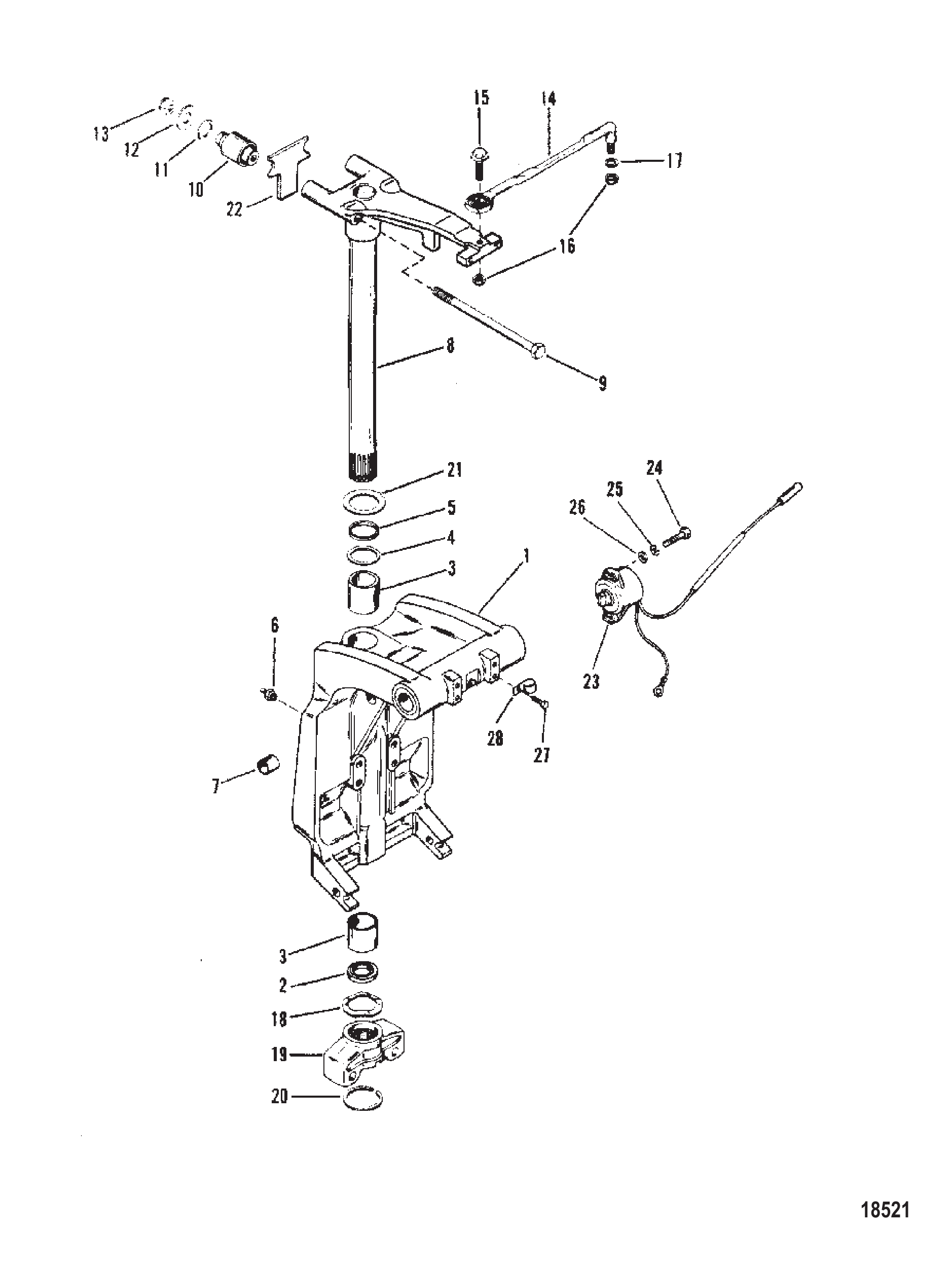 SWIVEL BRACKET AND STEERING ARM