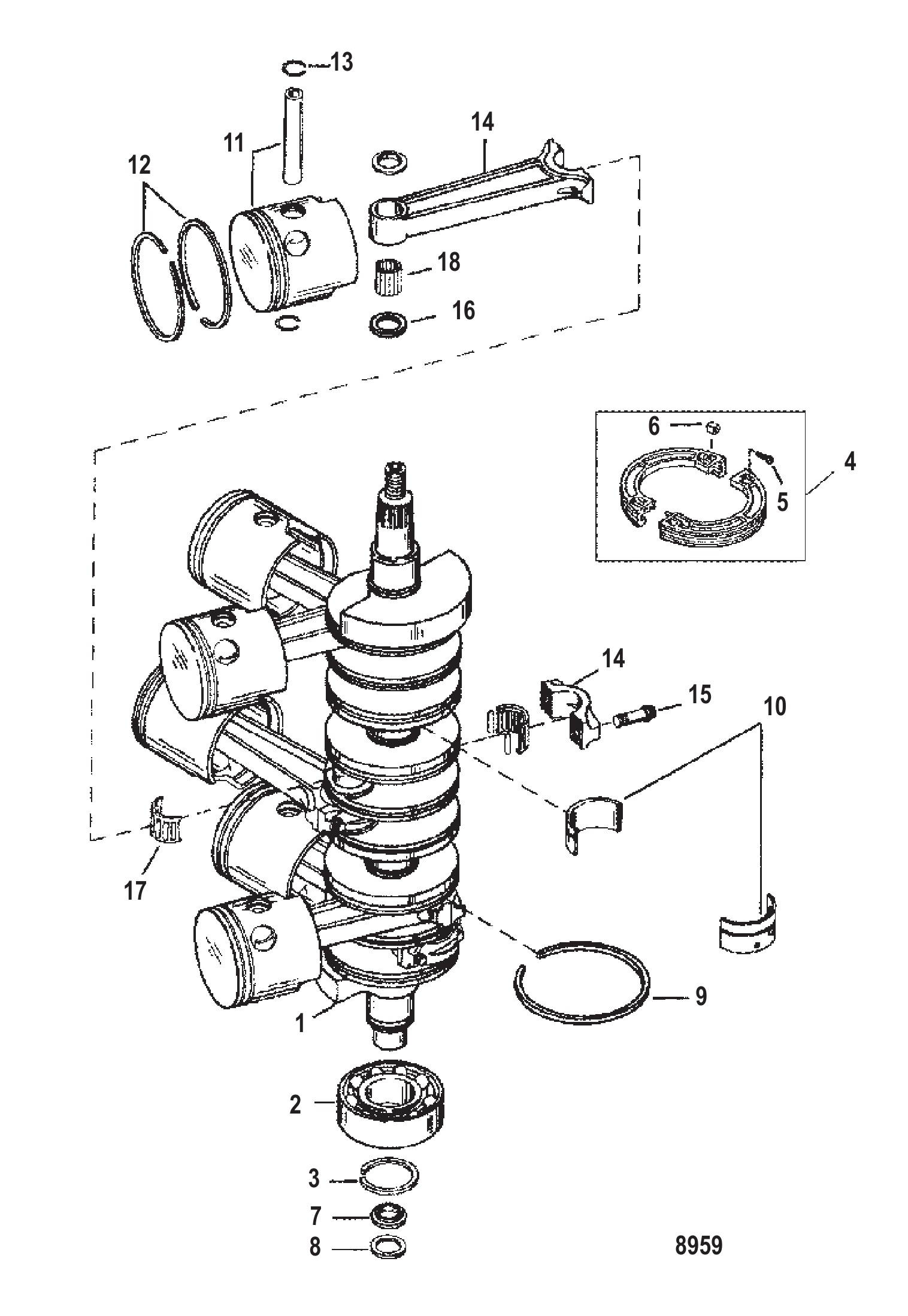 Crankshaft (Connecting Rod Forging # is 636-8118)