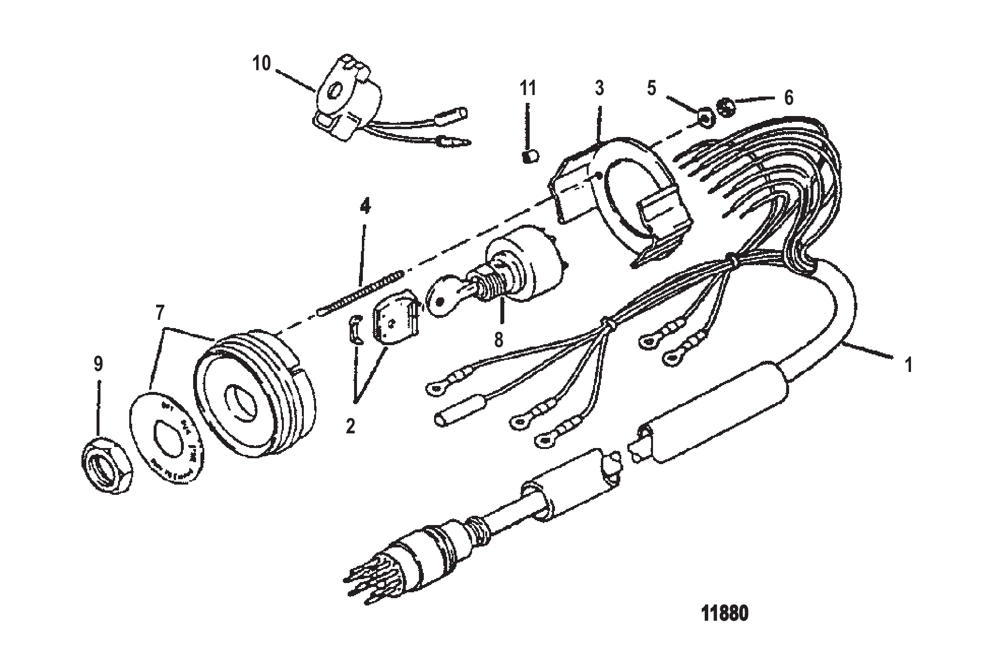 钥匙开关总成 KEY SWITCH ASSEMBLY
