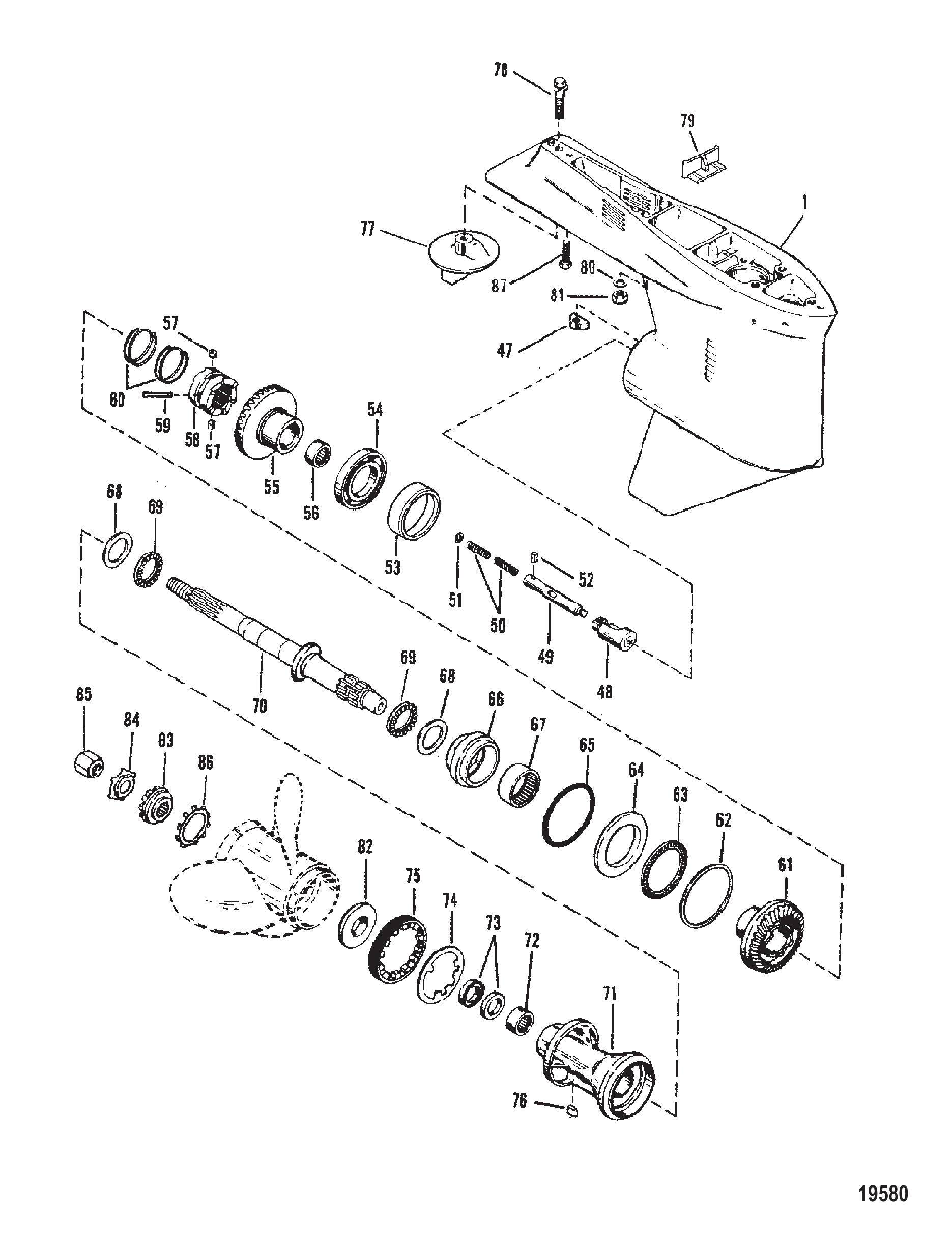 GEAR HOUSING (PROPELLER SHAFT) (COUNTER ROTATION)