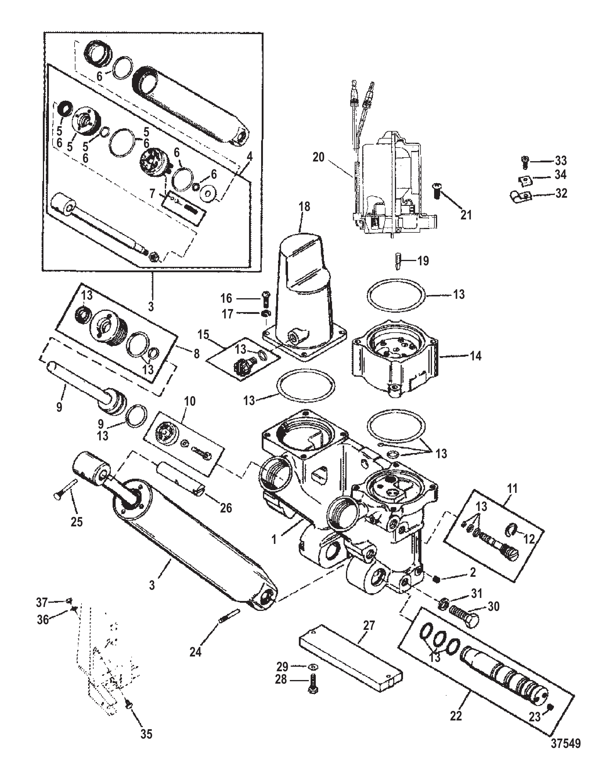 动力升降组件(金属马达壳体) POWER TRIM COMPONENTS Metal Motor Housing