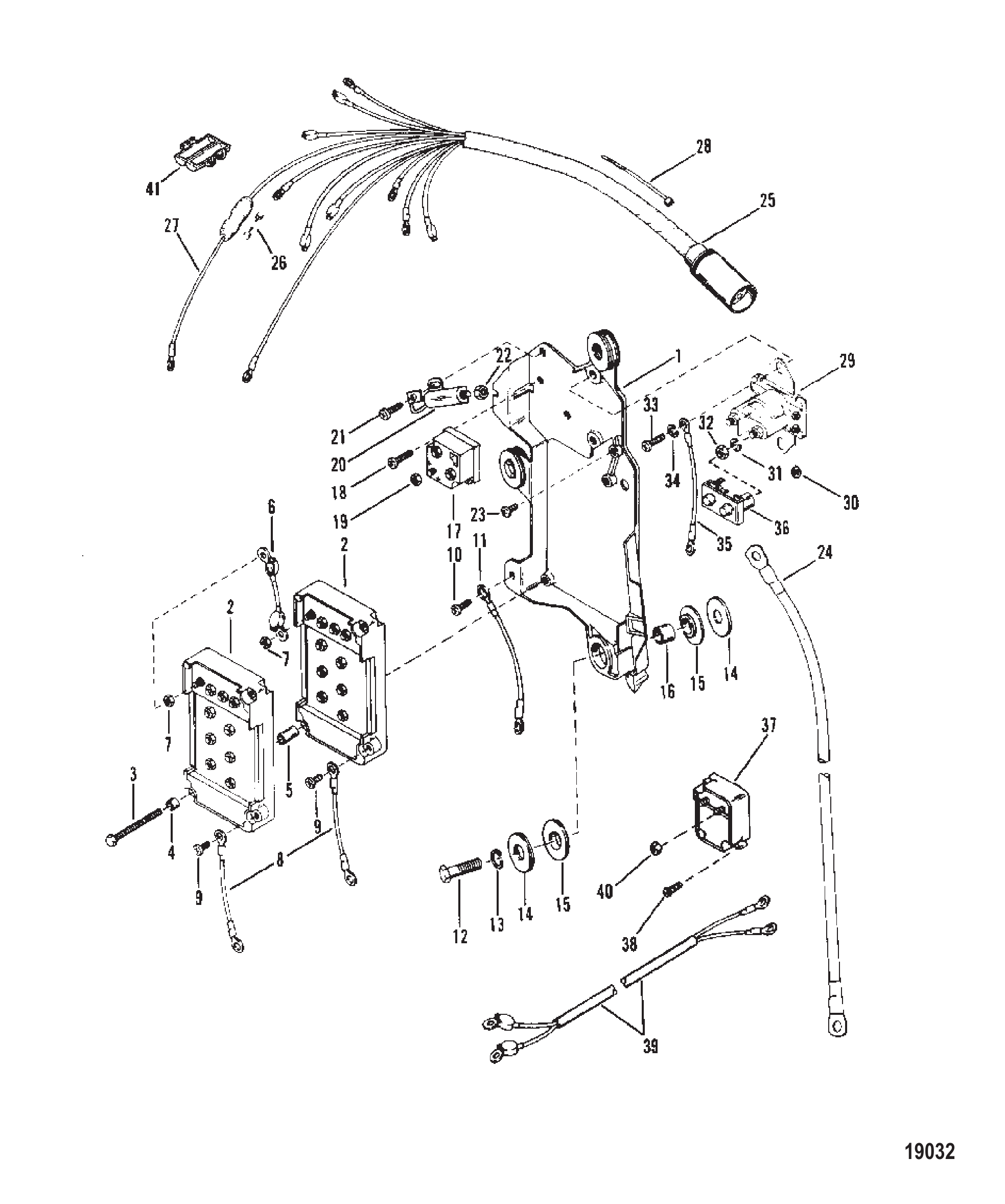 WIRING HARNESS, STARTER SOLENOID AND RECTIFIER