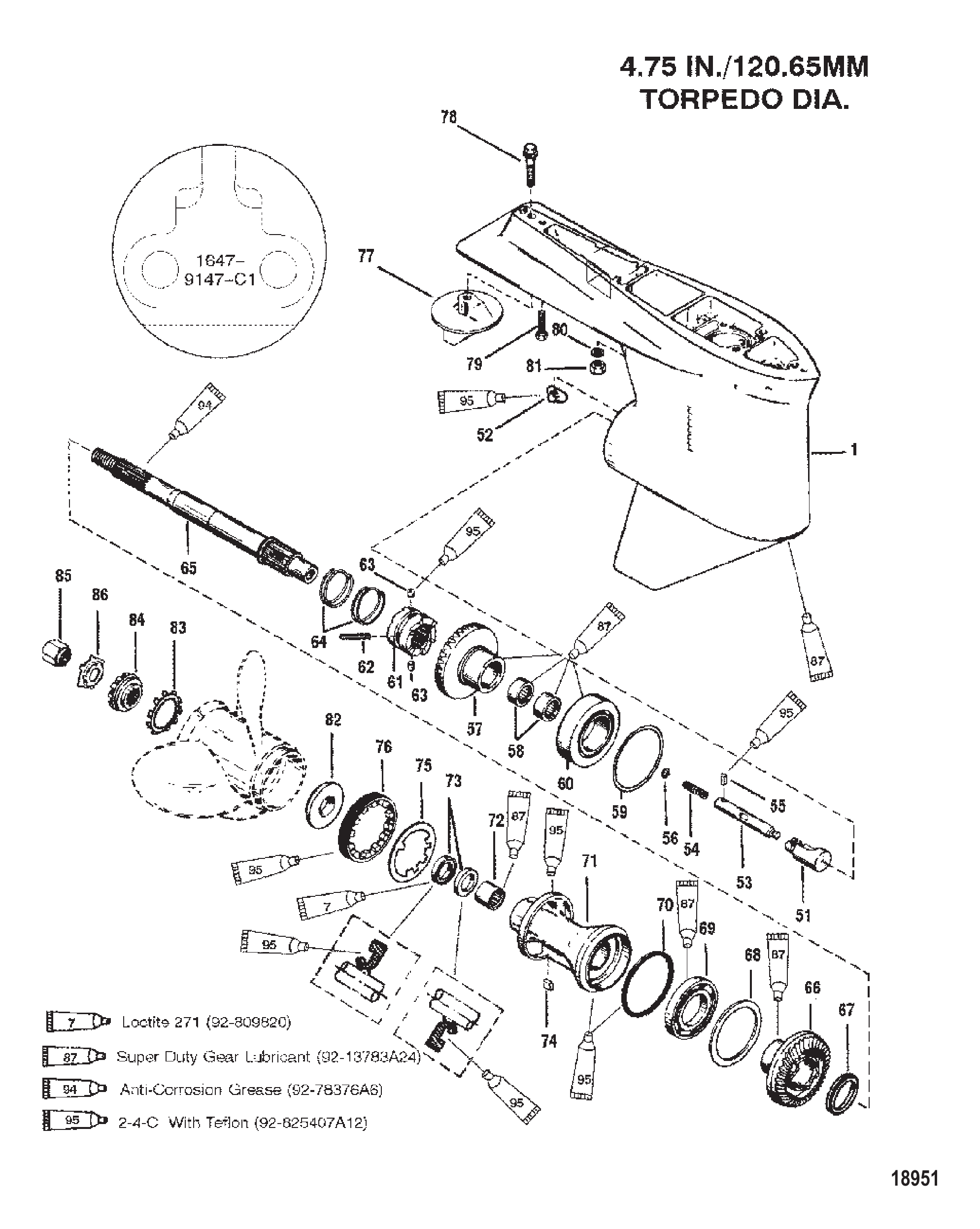 齿轮箱(螺旋桨轴-标准-序列号0G437999及以下) Gear Housing (Propshaft-Standard-S/N-0G437999 And Below)