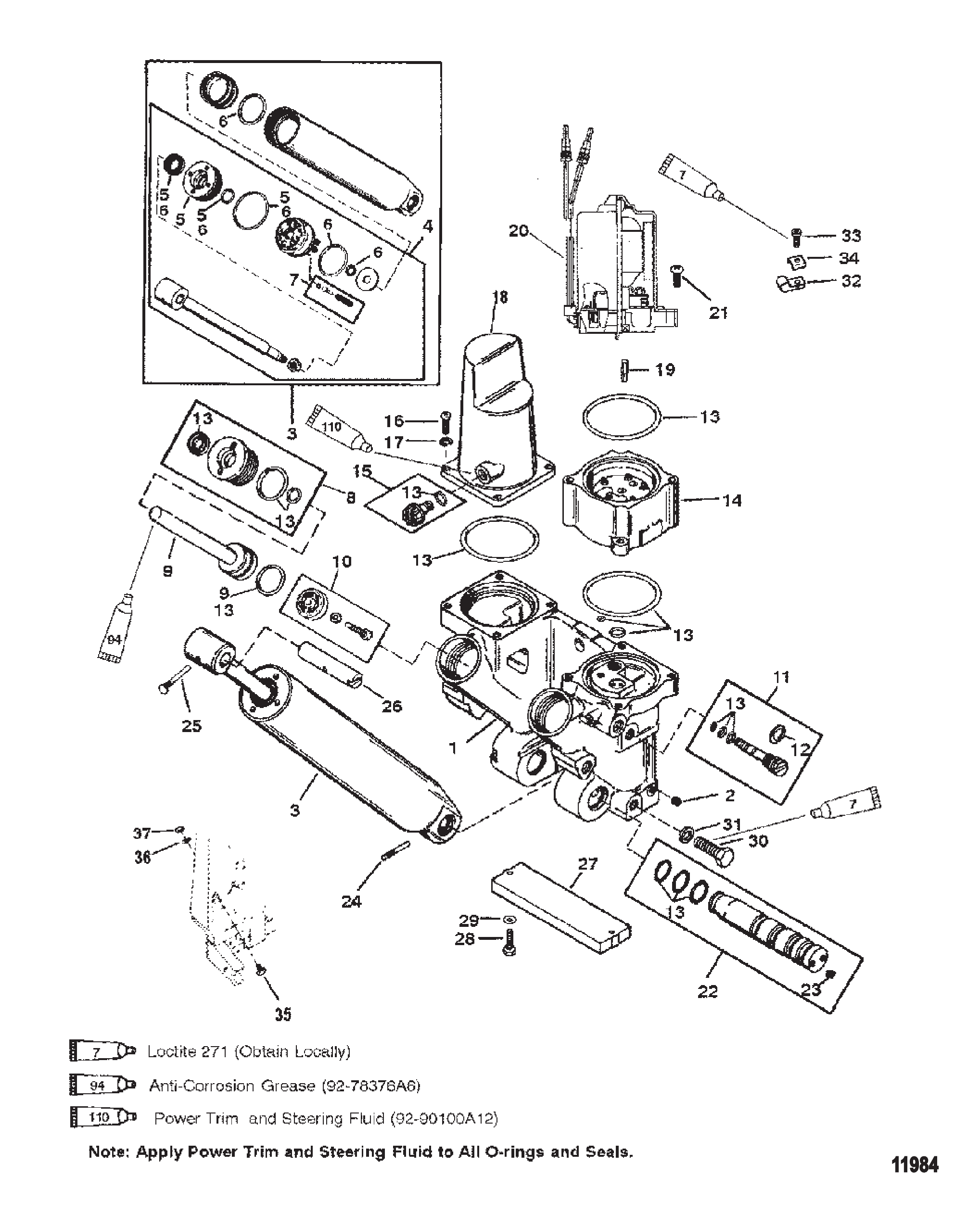 动力升降组件(金属马达壳体) POWER TRIM COMPONENTS Metal Motor Housing