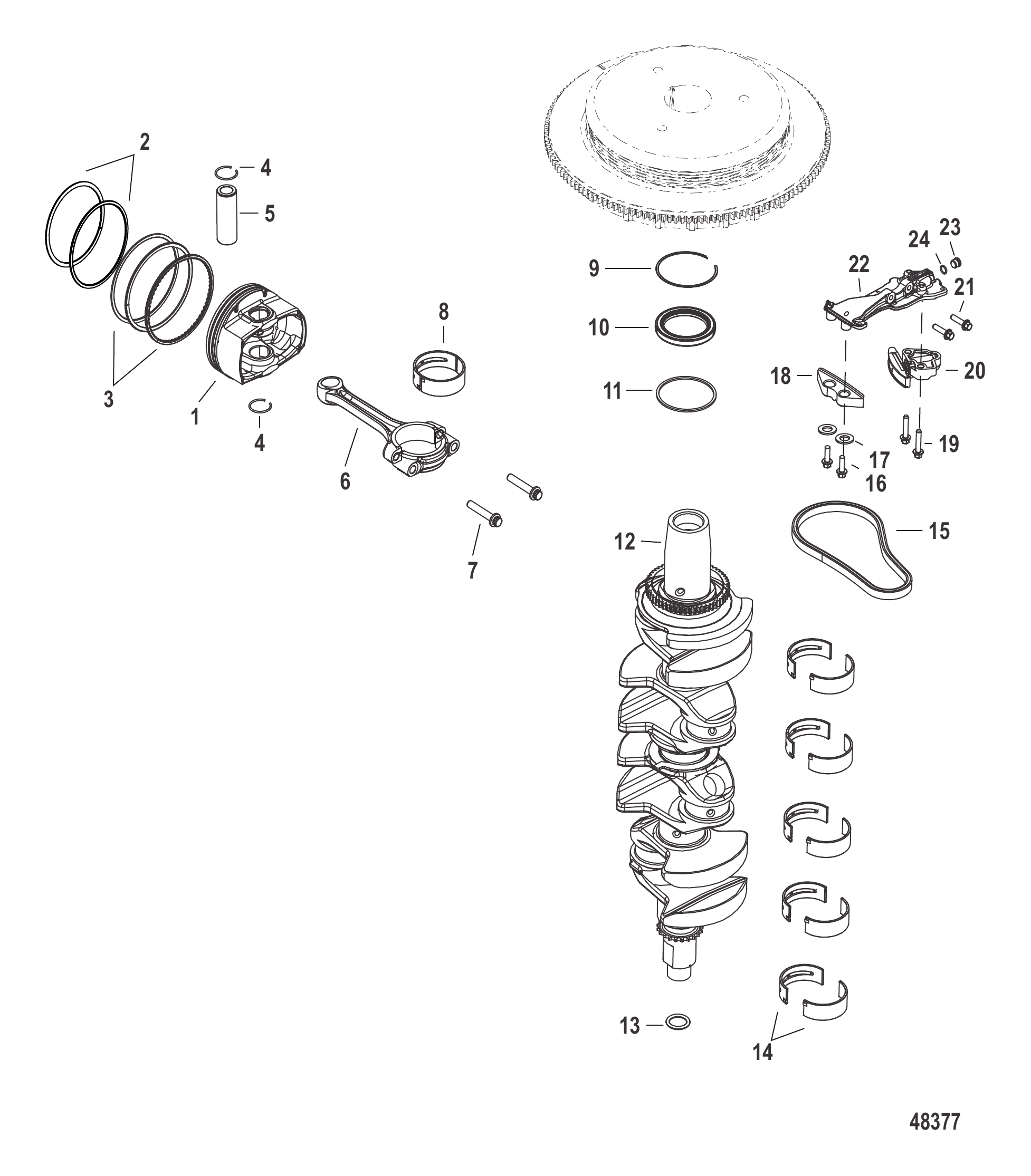 Crankshaft, Pistons and Connecting Rods