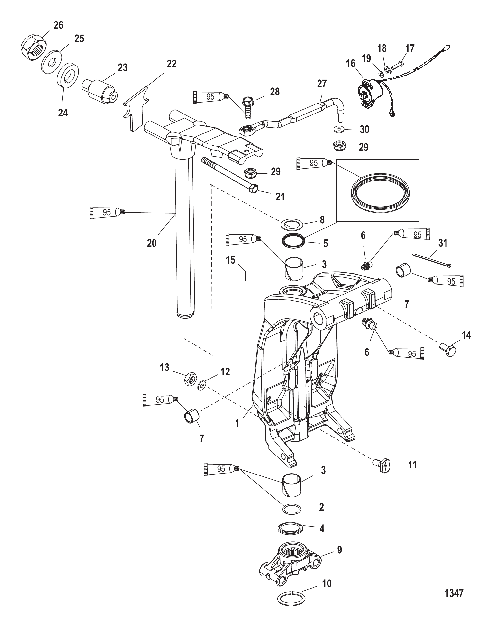 SWIVEL BRACKET AND STEERING ARM