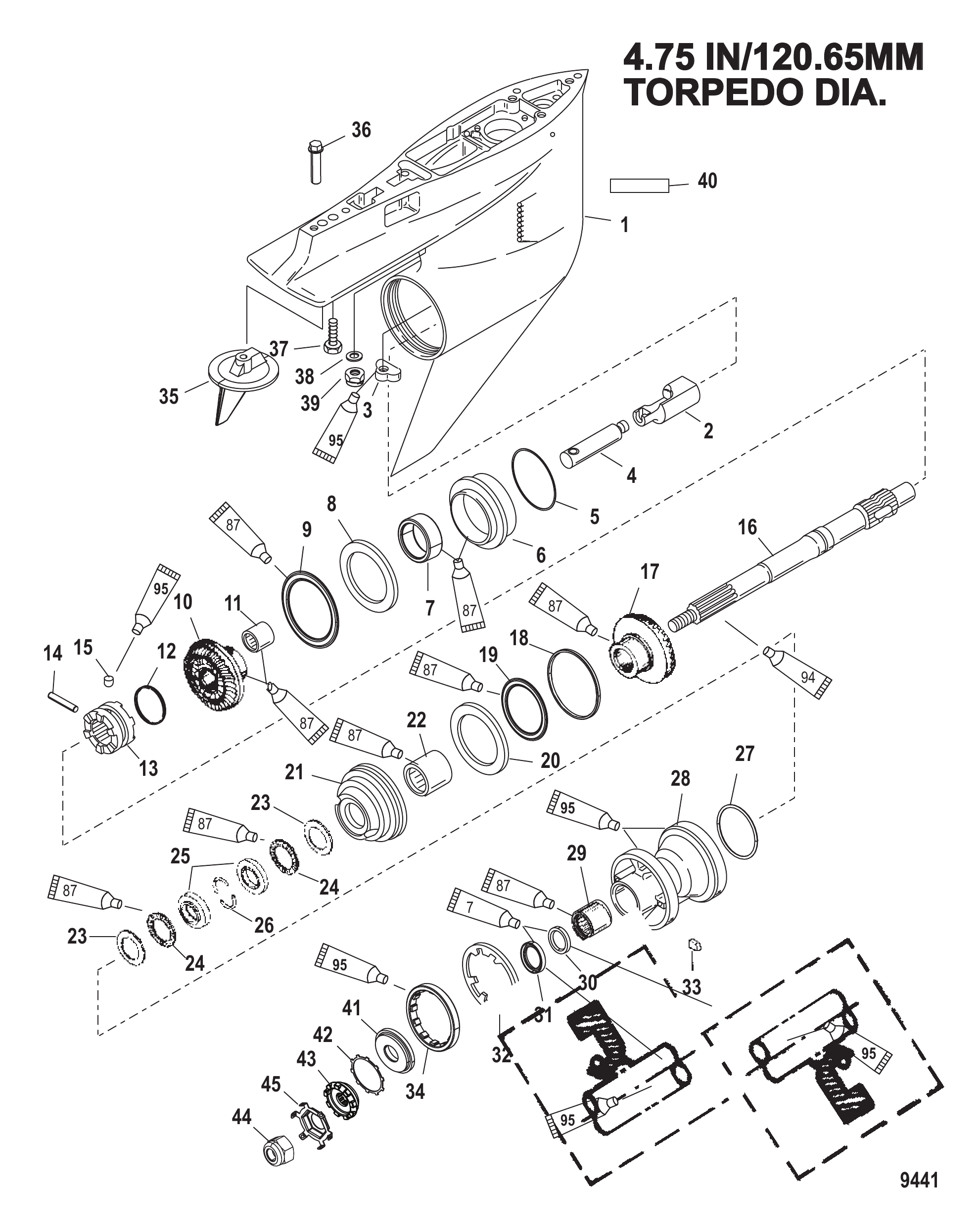 Gear Housing Propeller Shaft - Counter Rotation