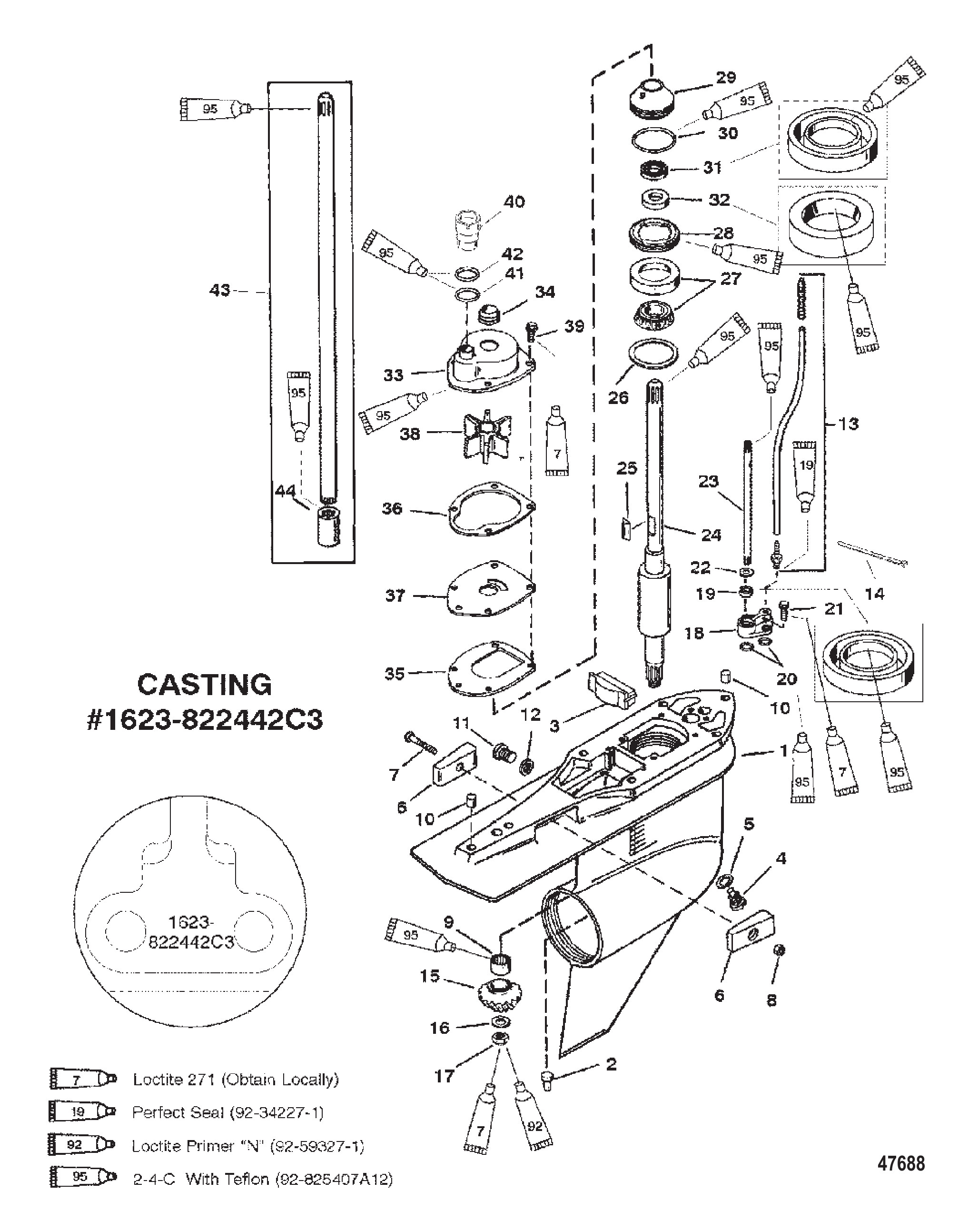 GEAR HSG (DRIVE SHAFT)COUNTER ROTATION(G438000 & UP)