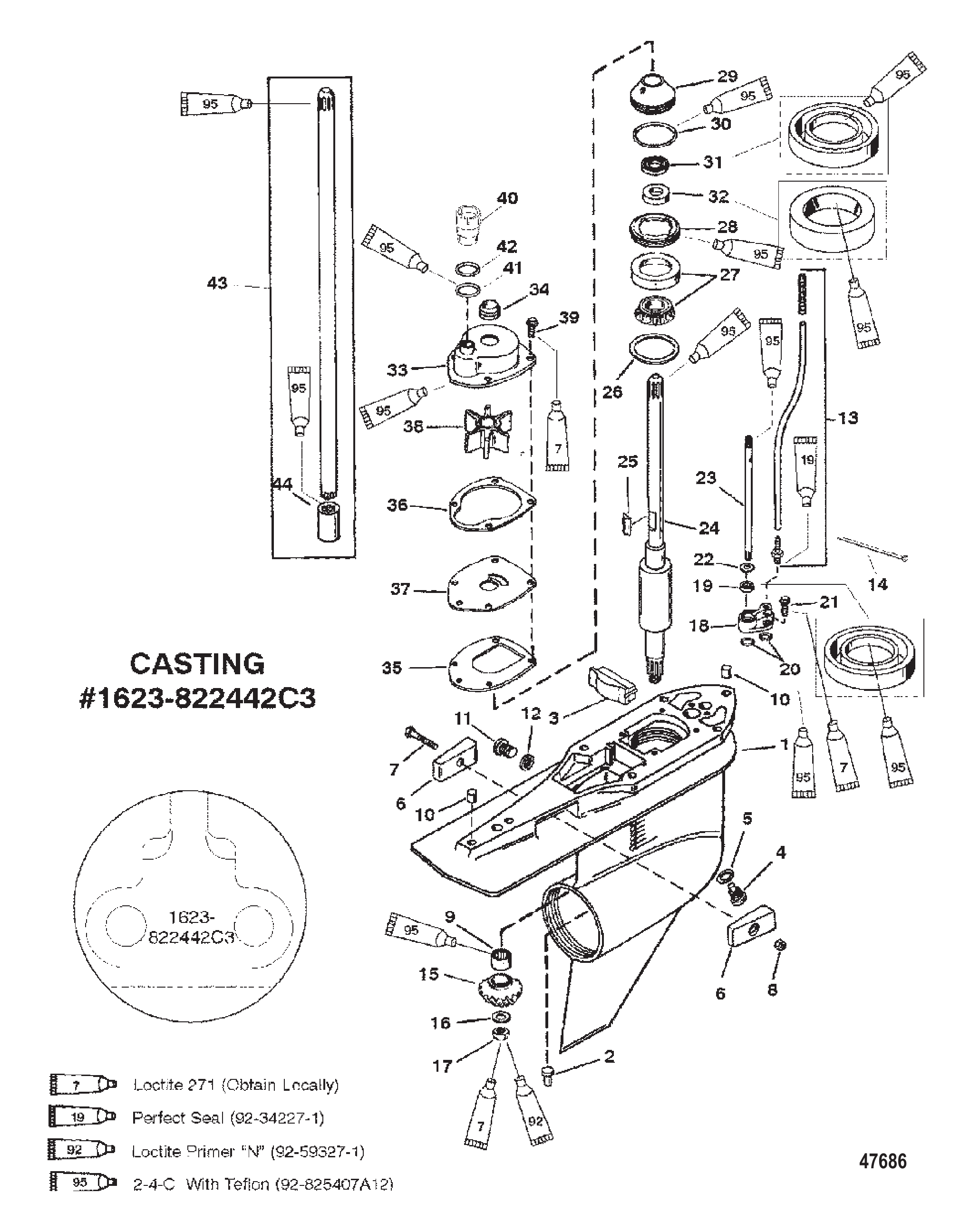 GEAR HSG (DRIVE SHAFT)STD. ROTATION(G438000 & UP)