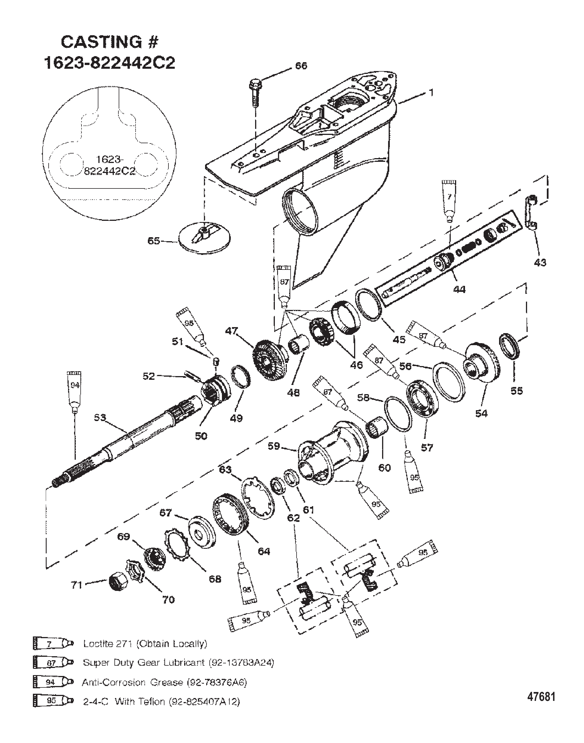 GEAR HSG (PROP SHAFT)STD. ROTATION(G437999 & BELOW)