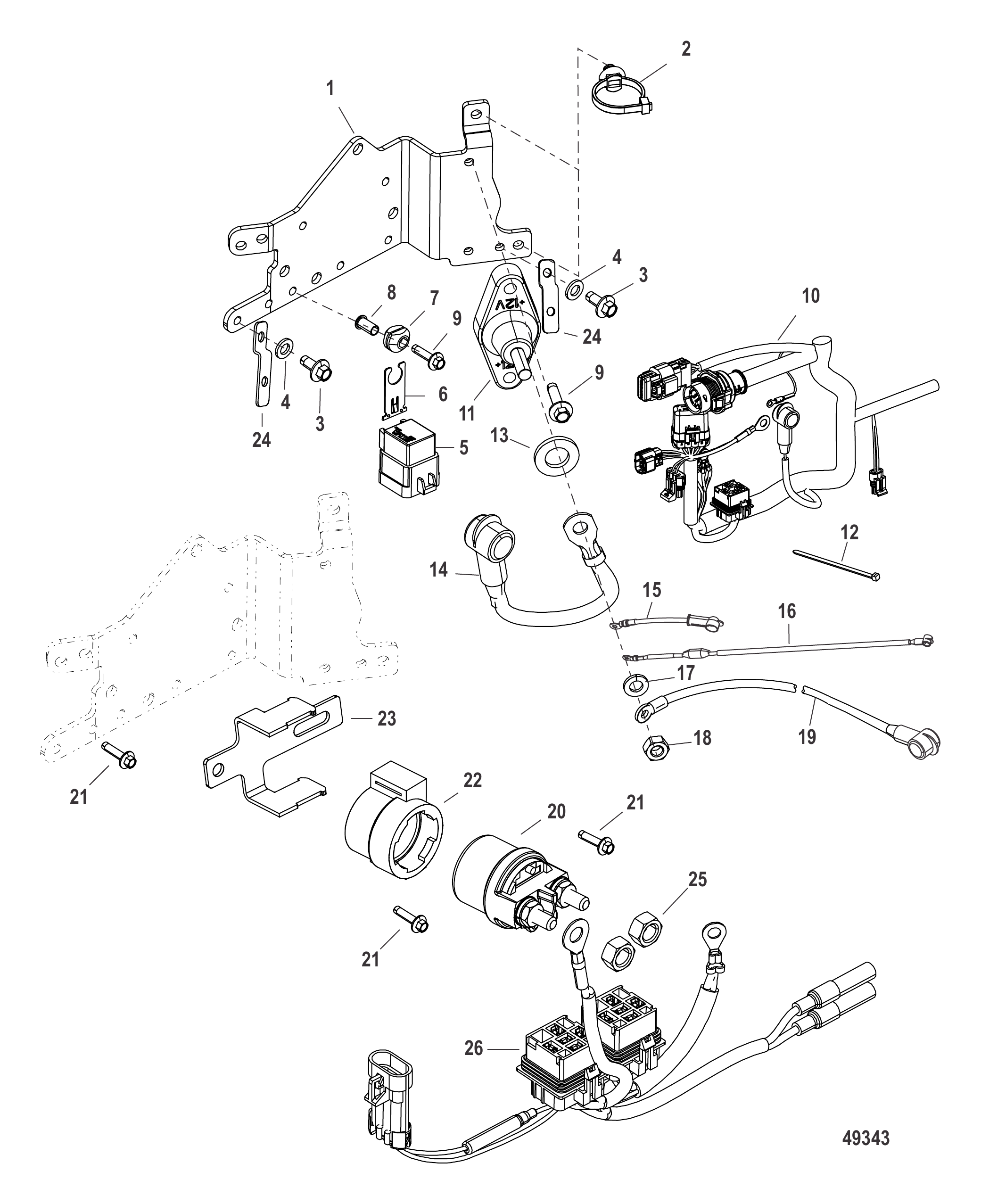 Electrical Plate Components SN# 1B884208 and up