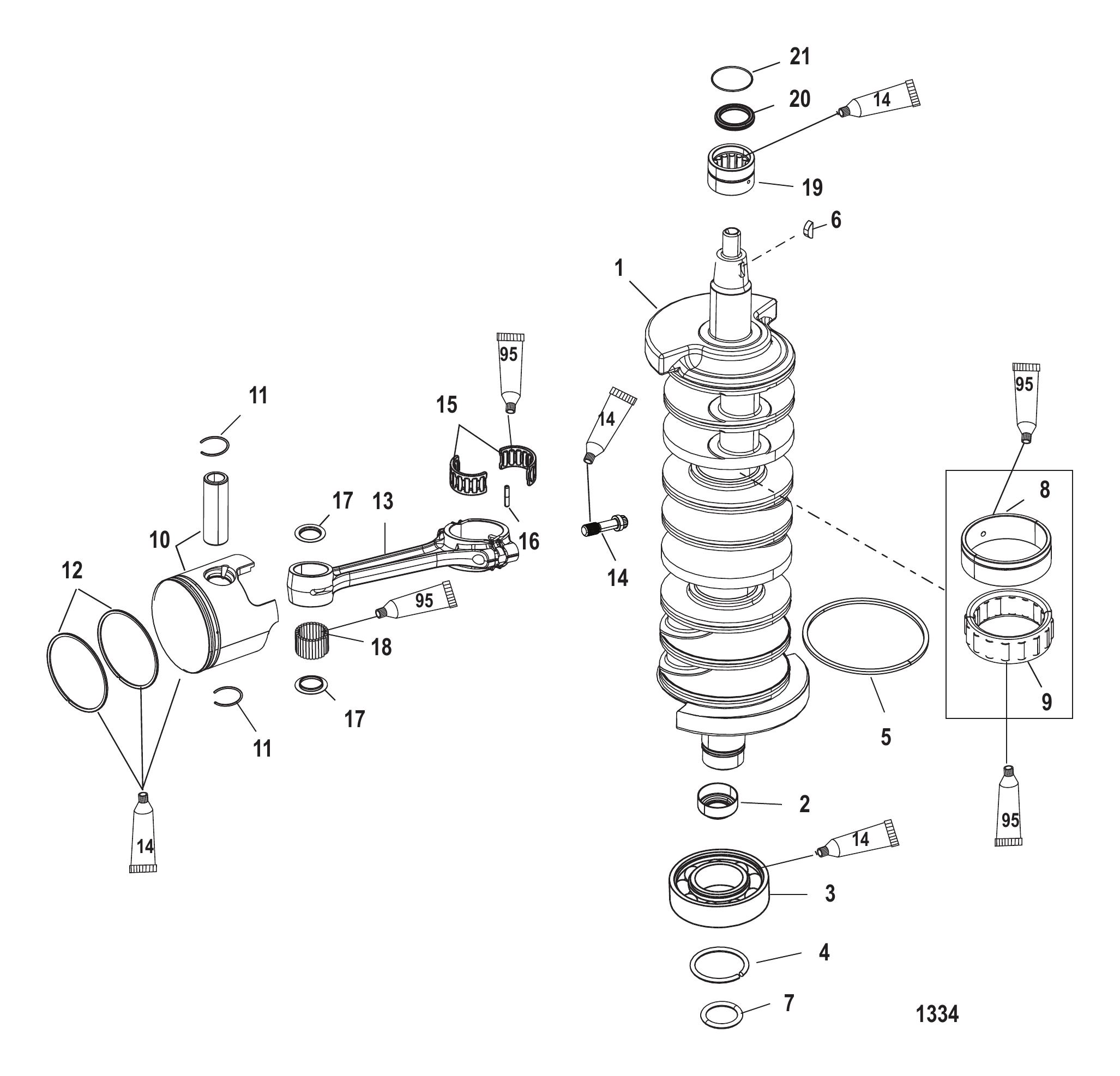 Crankshaft, Piston and Connecting Rods