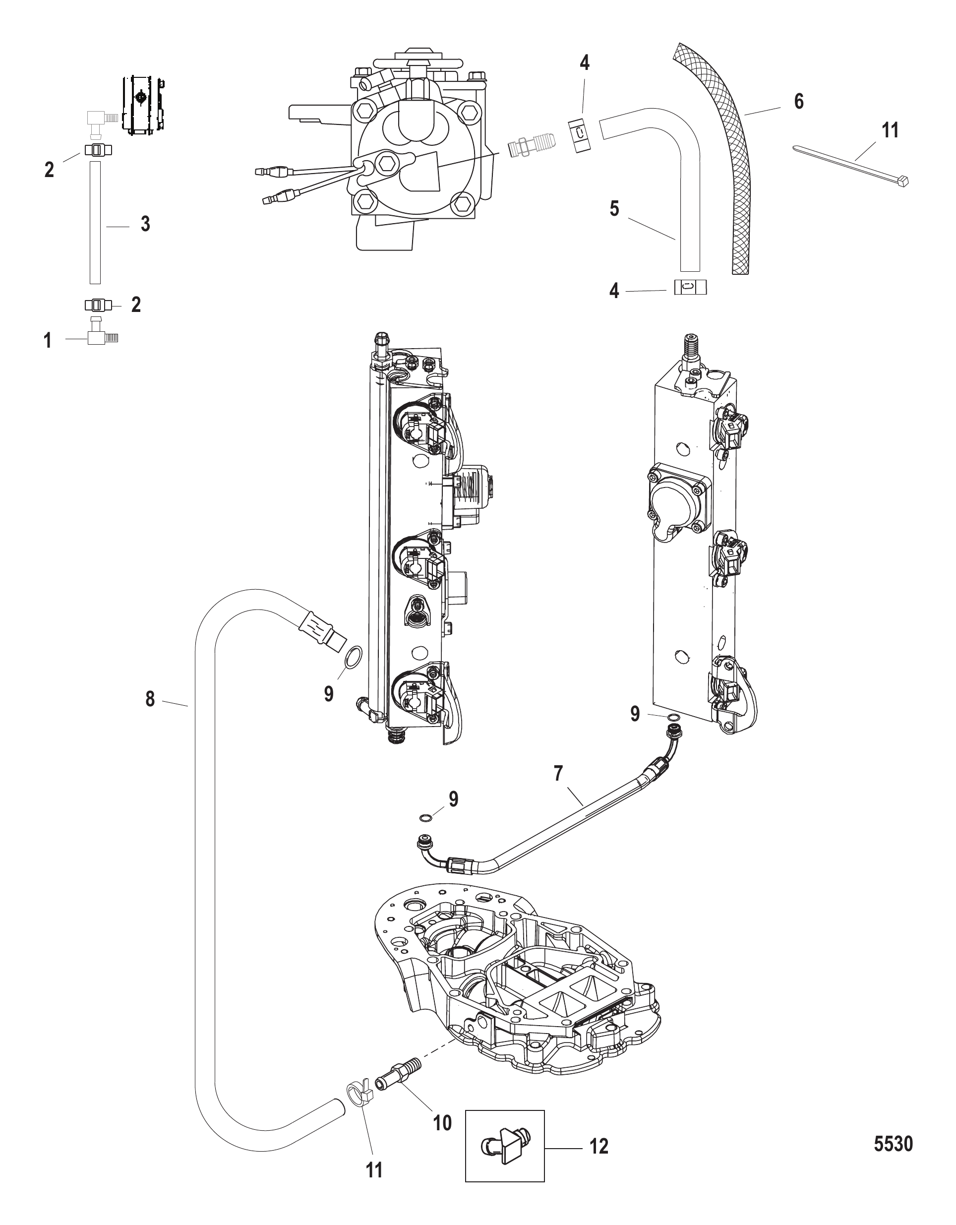 Air Hoses (S/N 1E050628 & Below)