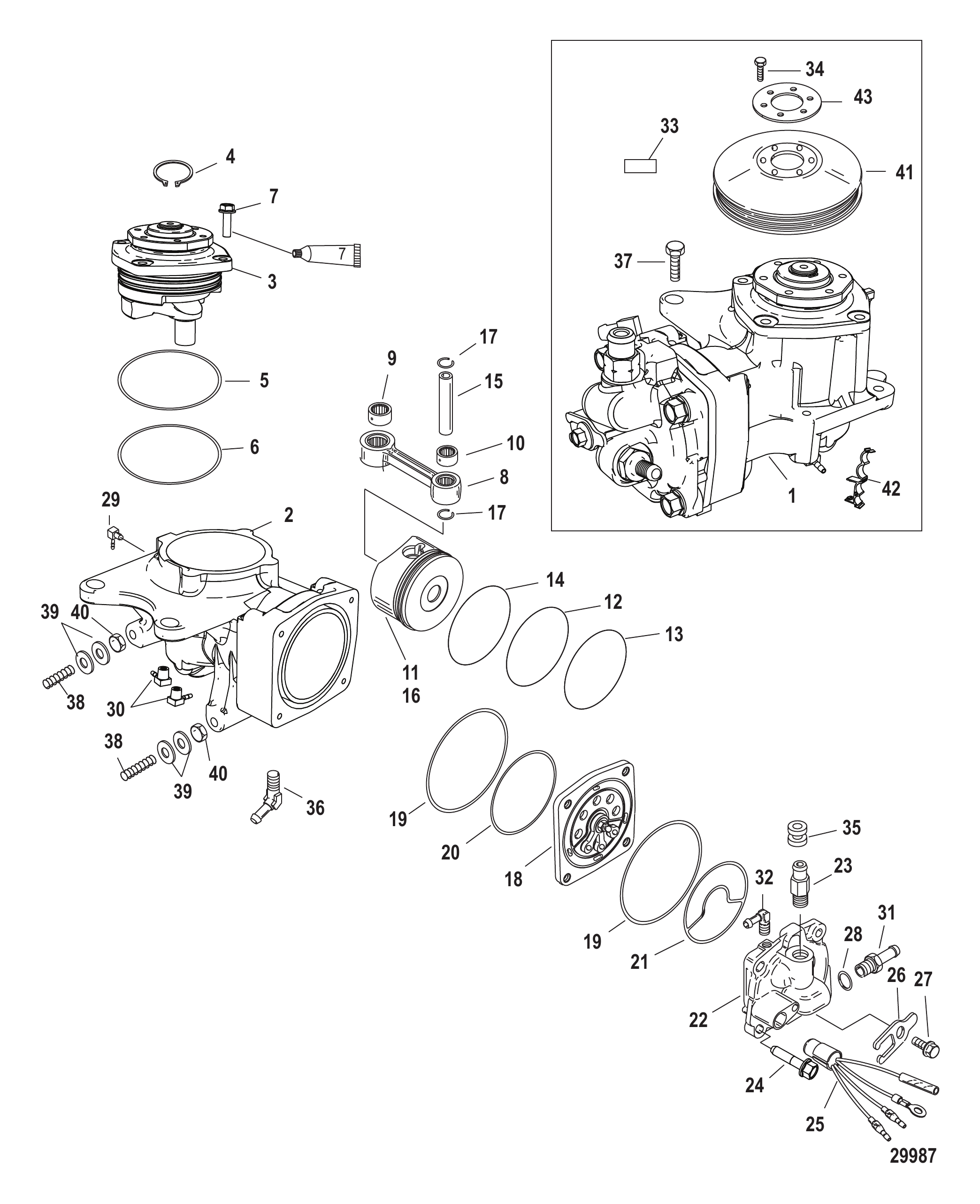 Air Compressor Components SN 1B884880 and below