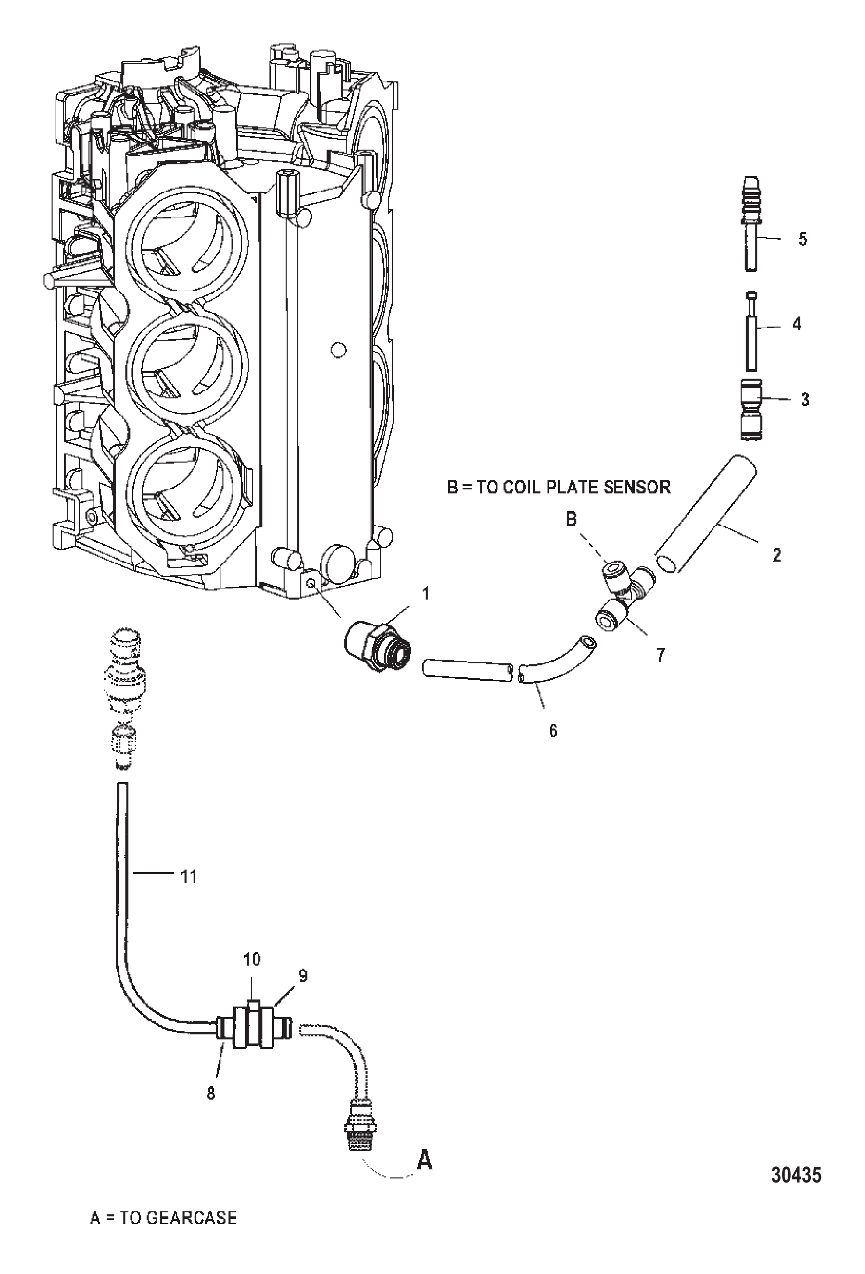 速度计/缸体压力系统(序列号0T409000及以上) SPEEDO/BLOCK PRESSURE SYSTEM (S/N-0T409000 & UP)