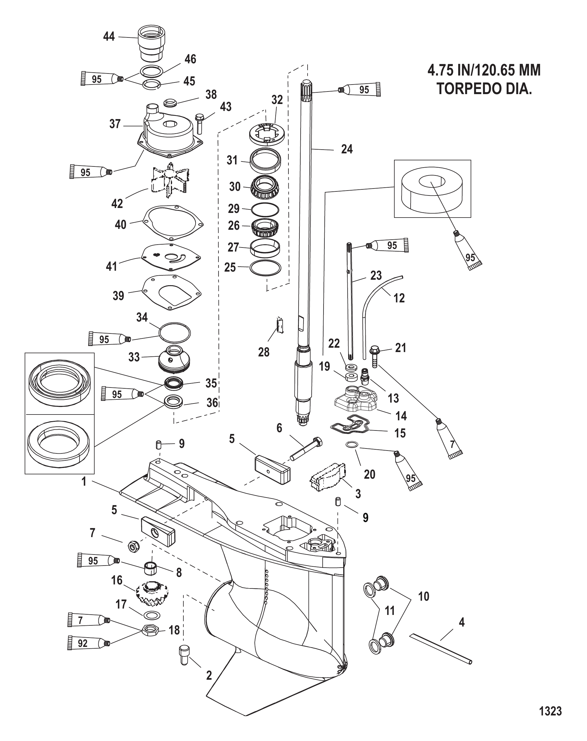 齿轮箱(驱动轴)(标准/反向旋转) GEAR HOUSING (DRIVESHAFT)(STANDARD/COUNTER ROTATION)