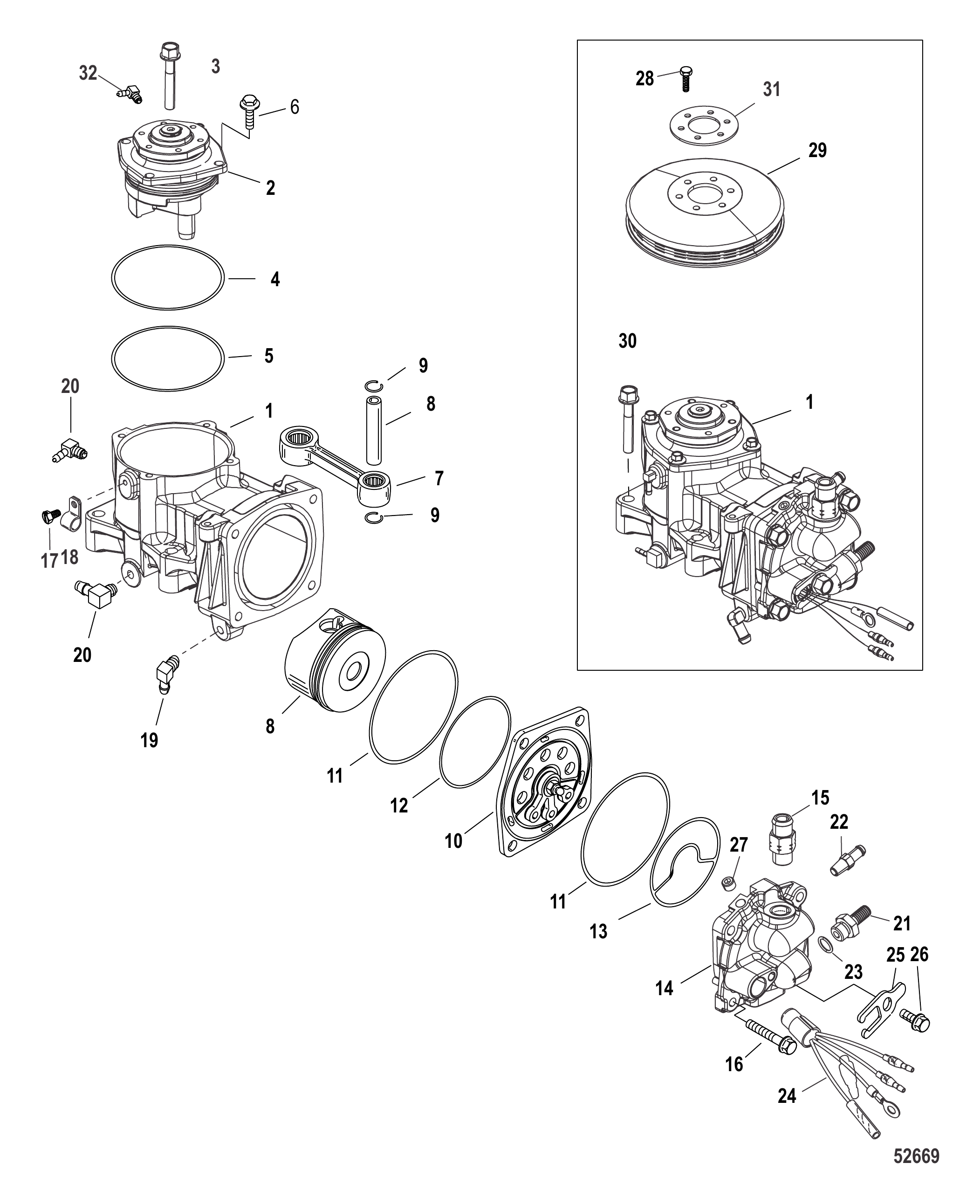 Air Compressor Components SN# 1B885132 and above